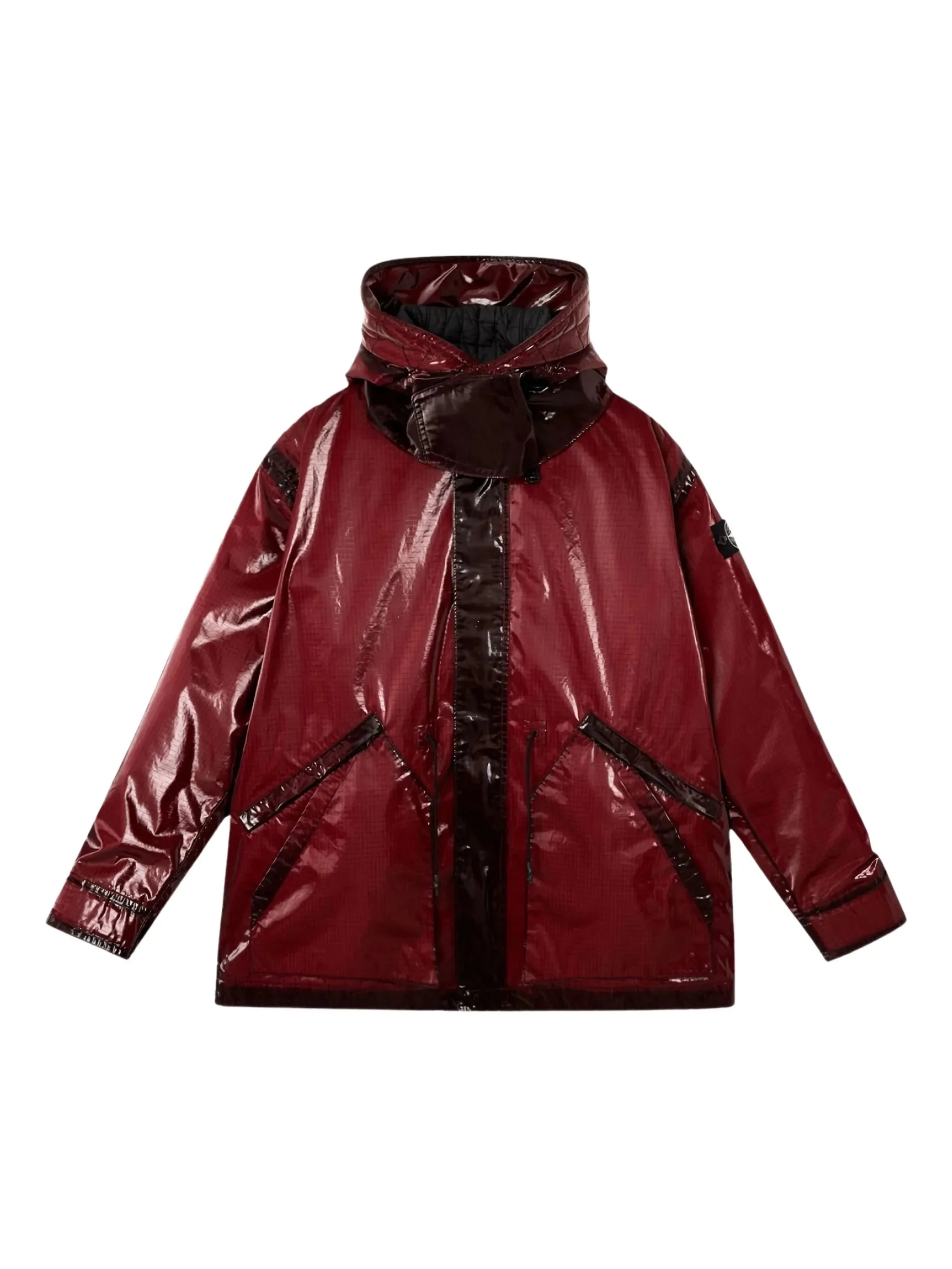prismatic-effect hooded coat - 1