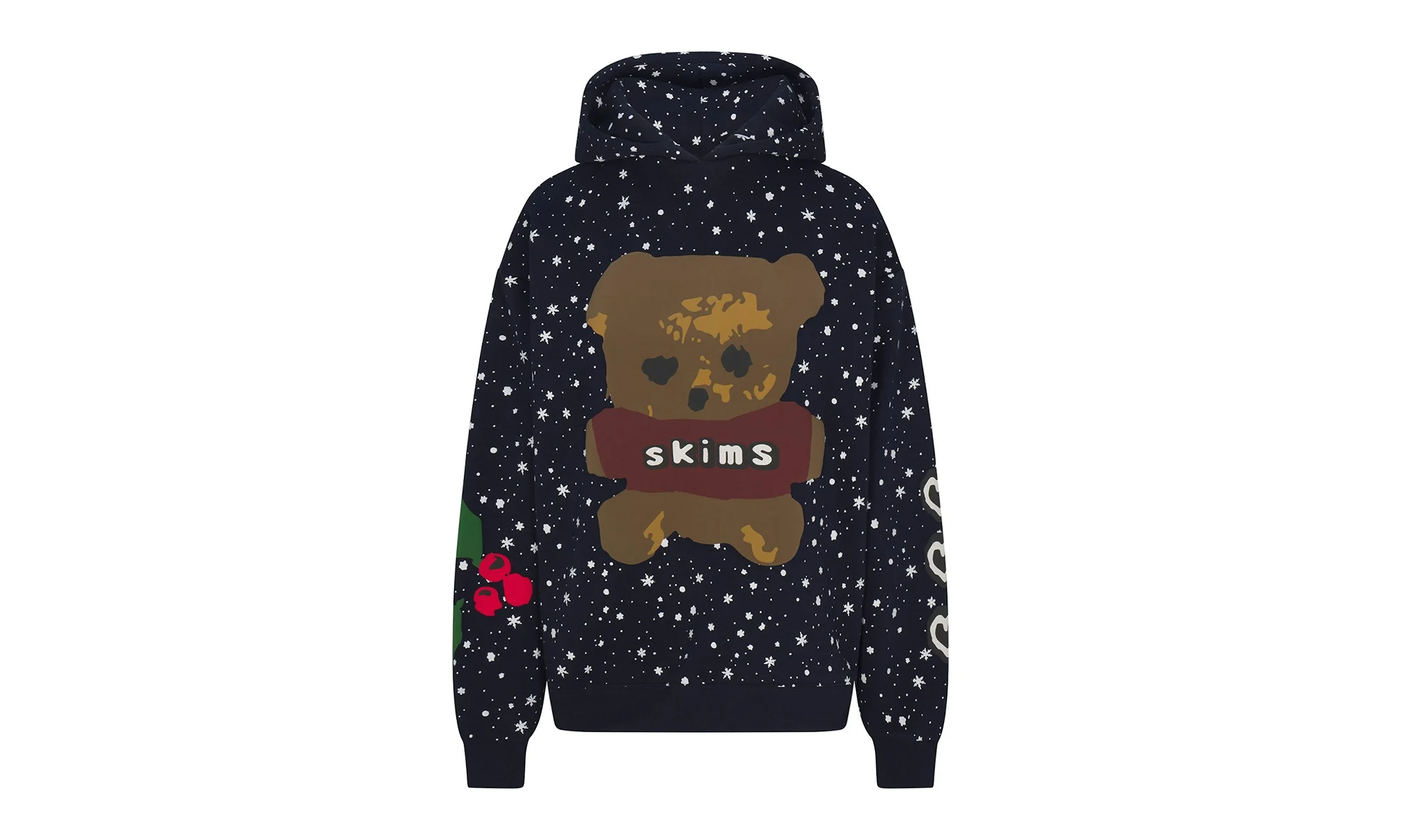 COTTON FLEECE OVERSIZED HOODIE "Cactus Plant Flea Market - Navy Dove Snow Print" SKM029 - 1