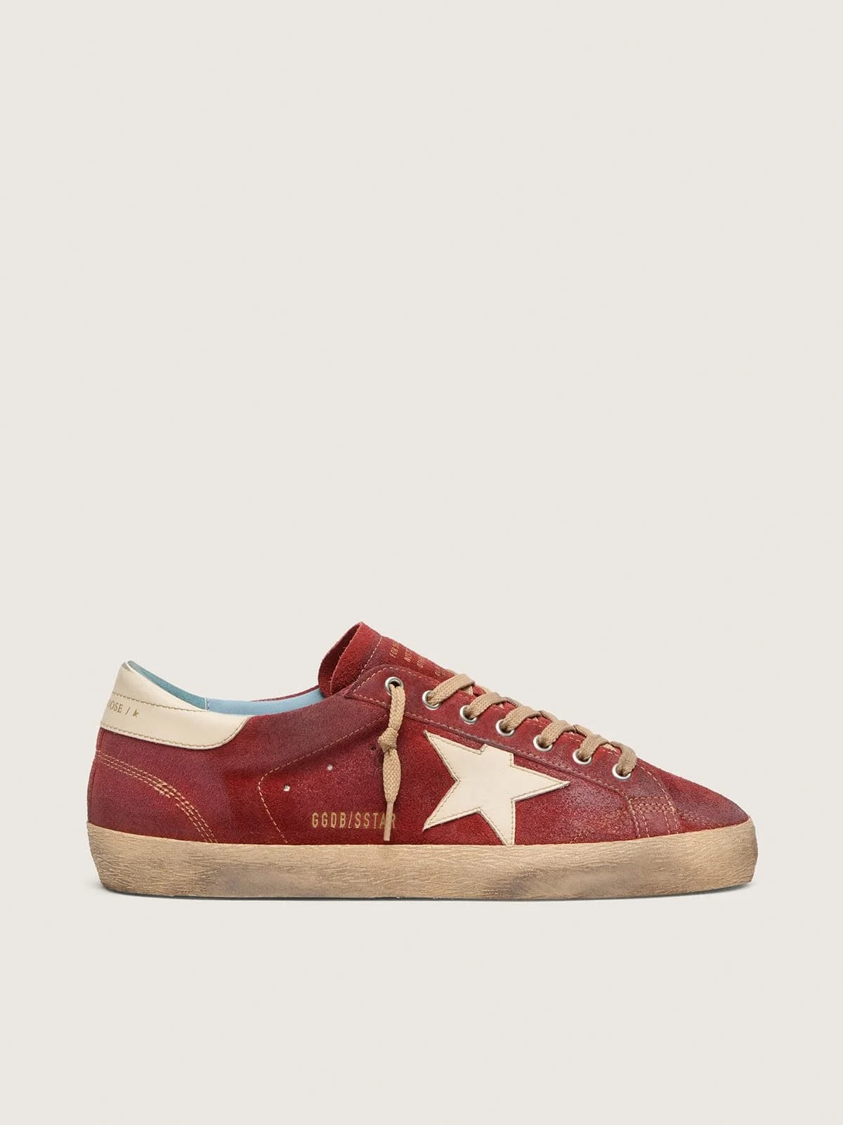 Men’s Super-Star in red suede with cream leather star - 1