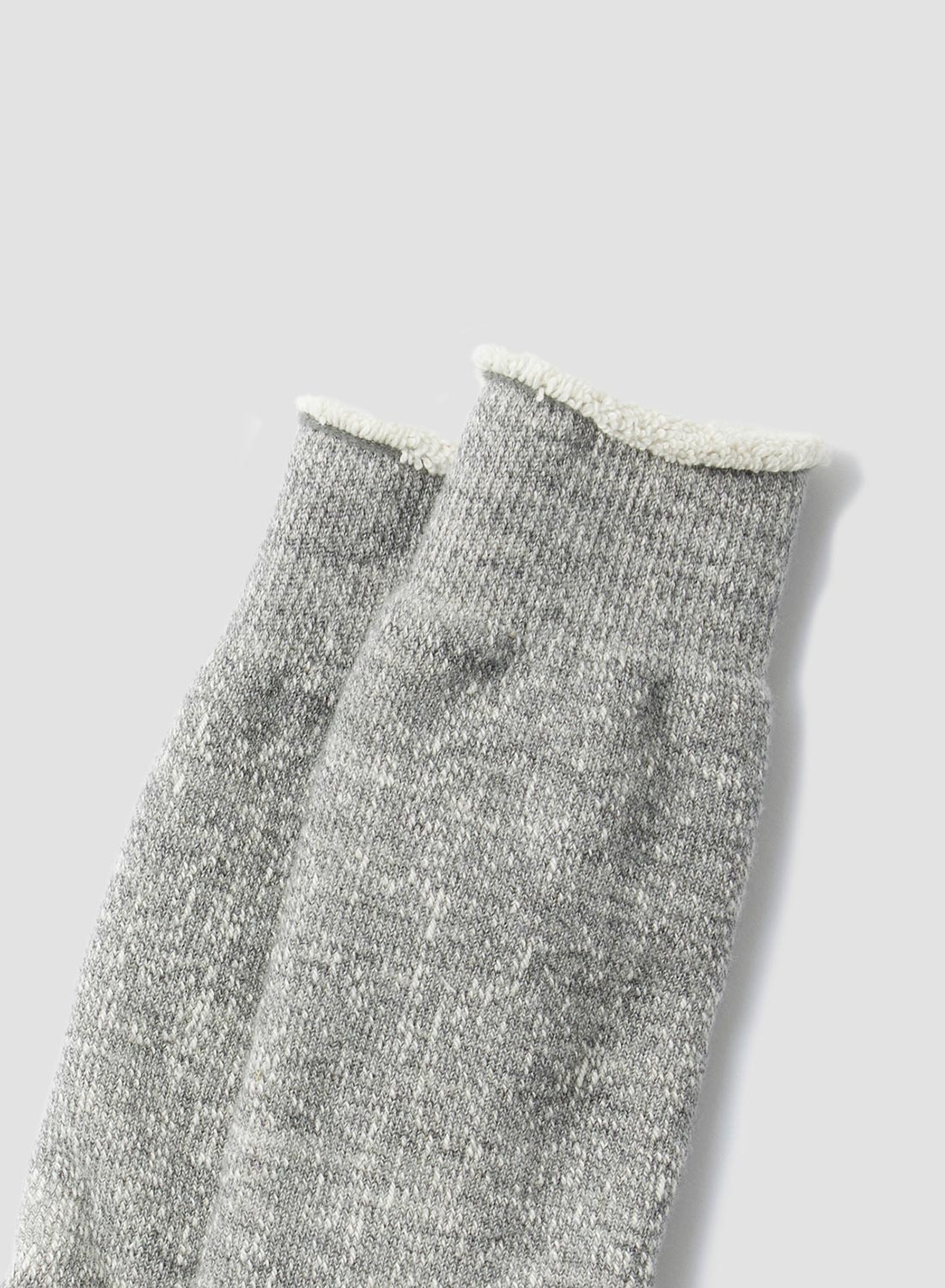 Rototo Double Face Crew Knitted Sock in Grey - 3
