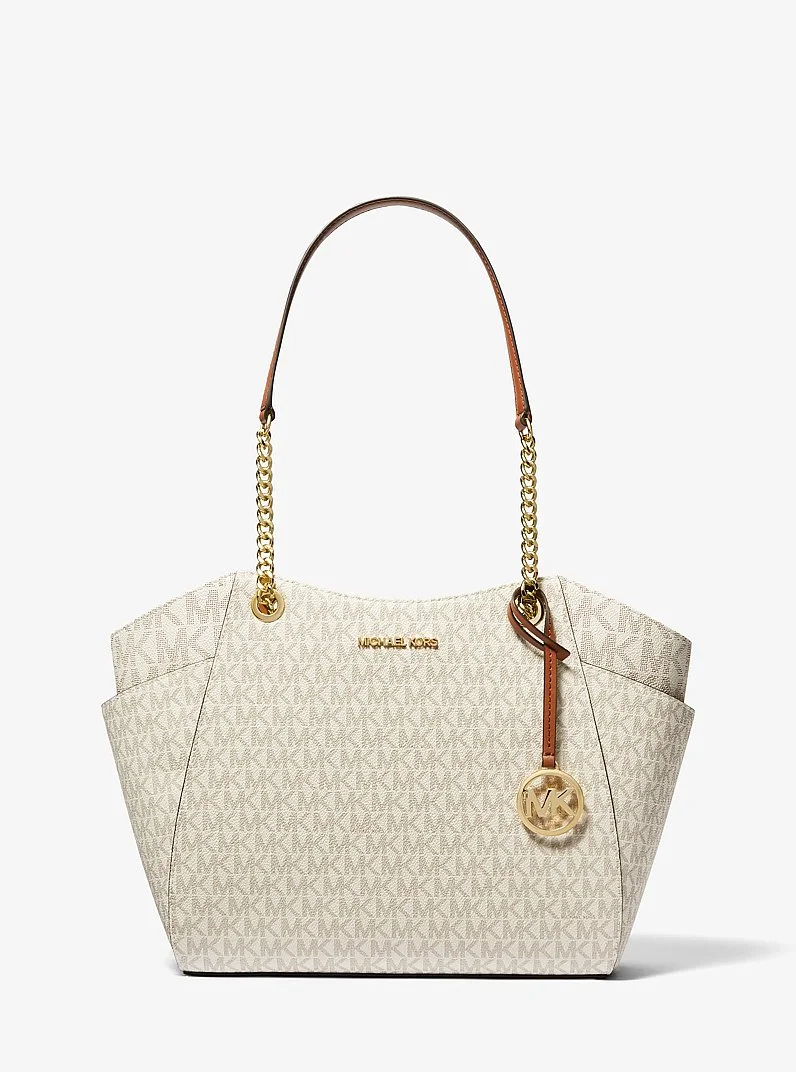 Jet Set Large Signature Logo Shoulder Bag - 1