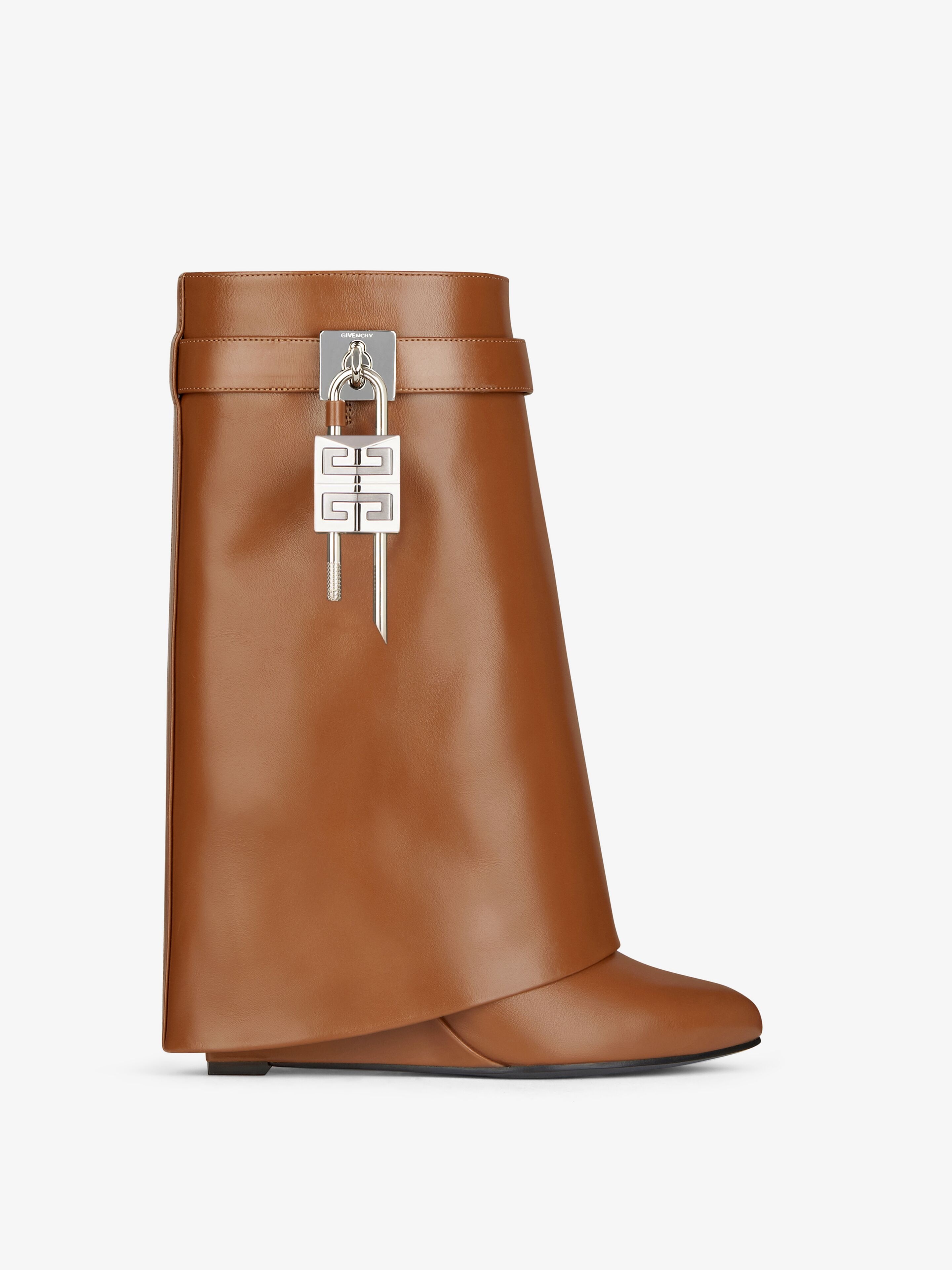 SHARK LOCK ANKLE BOOTS IN BOX LEATHER - 1