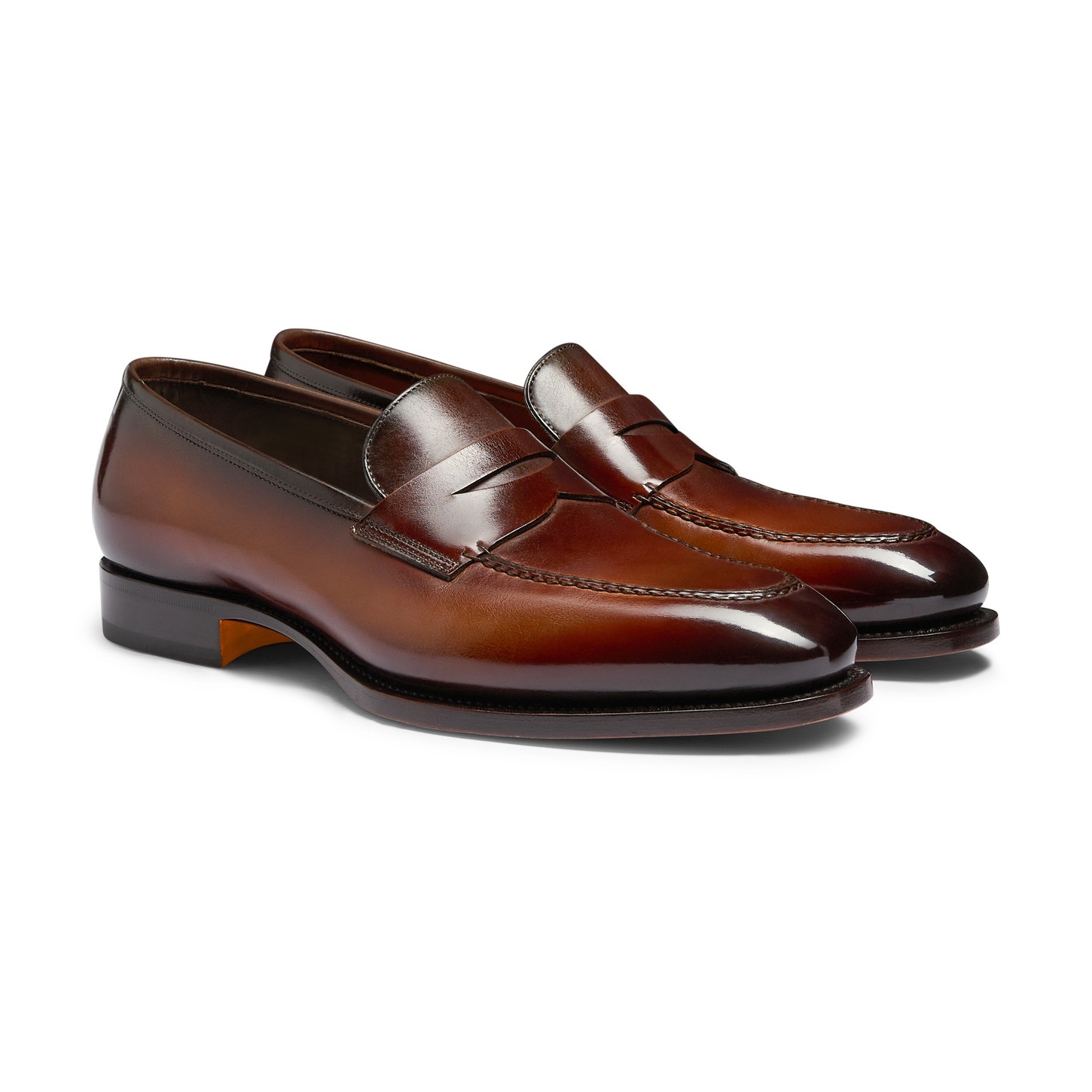 Men's dark brown leather penny loafer - 3