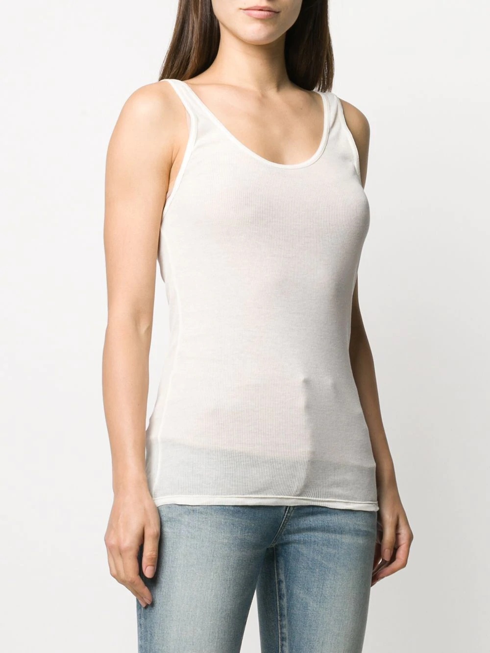 semi-sheer rib-knit tank top - 3