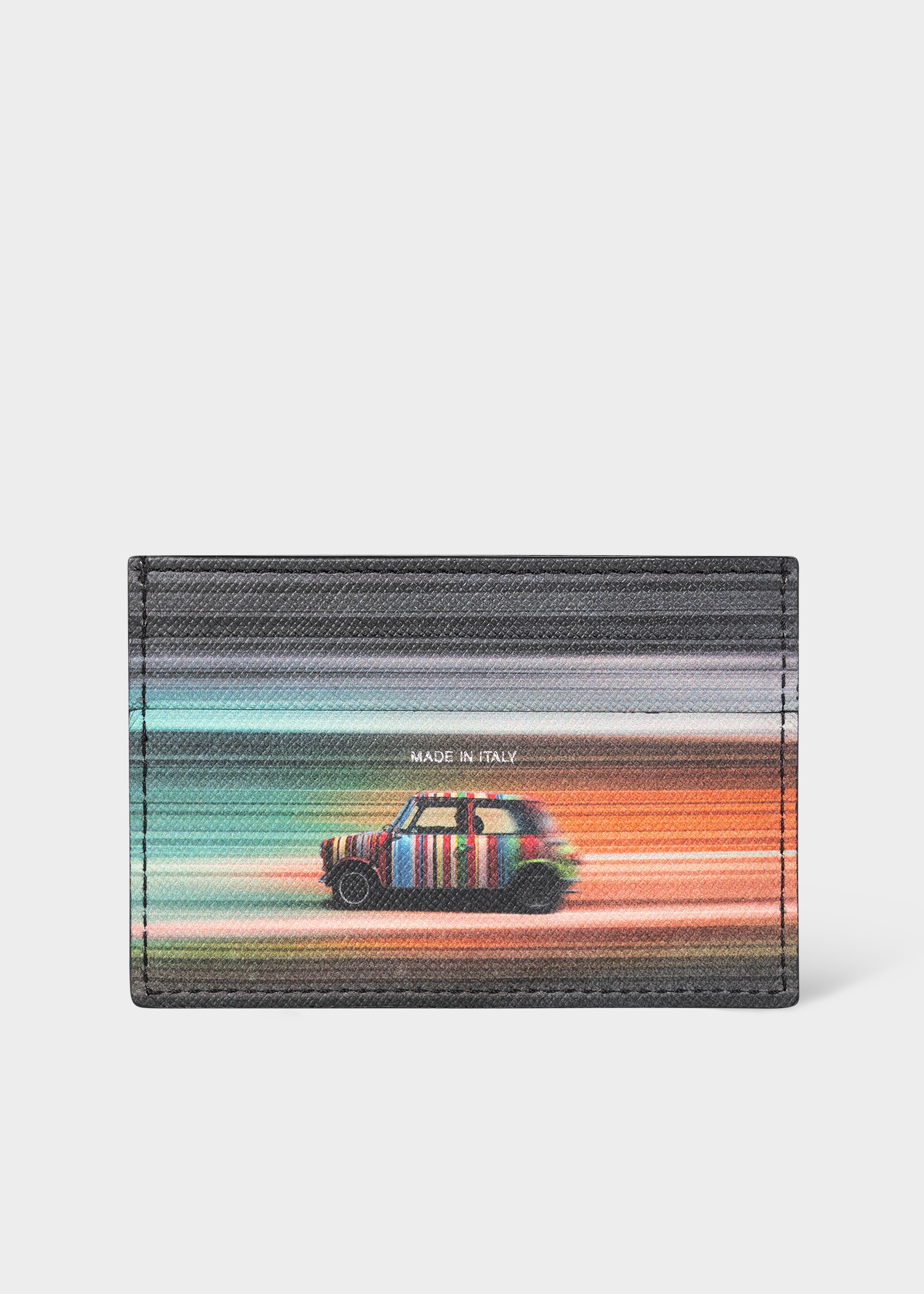 'Mini Blur' Print Leather Card Holder - 1