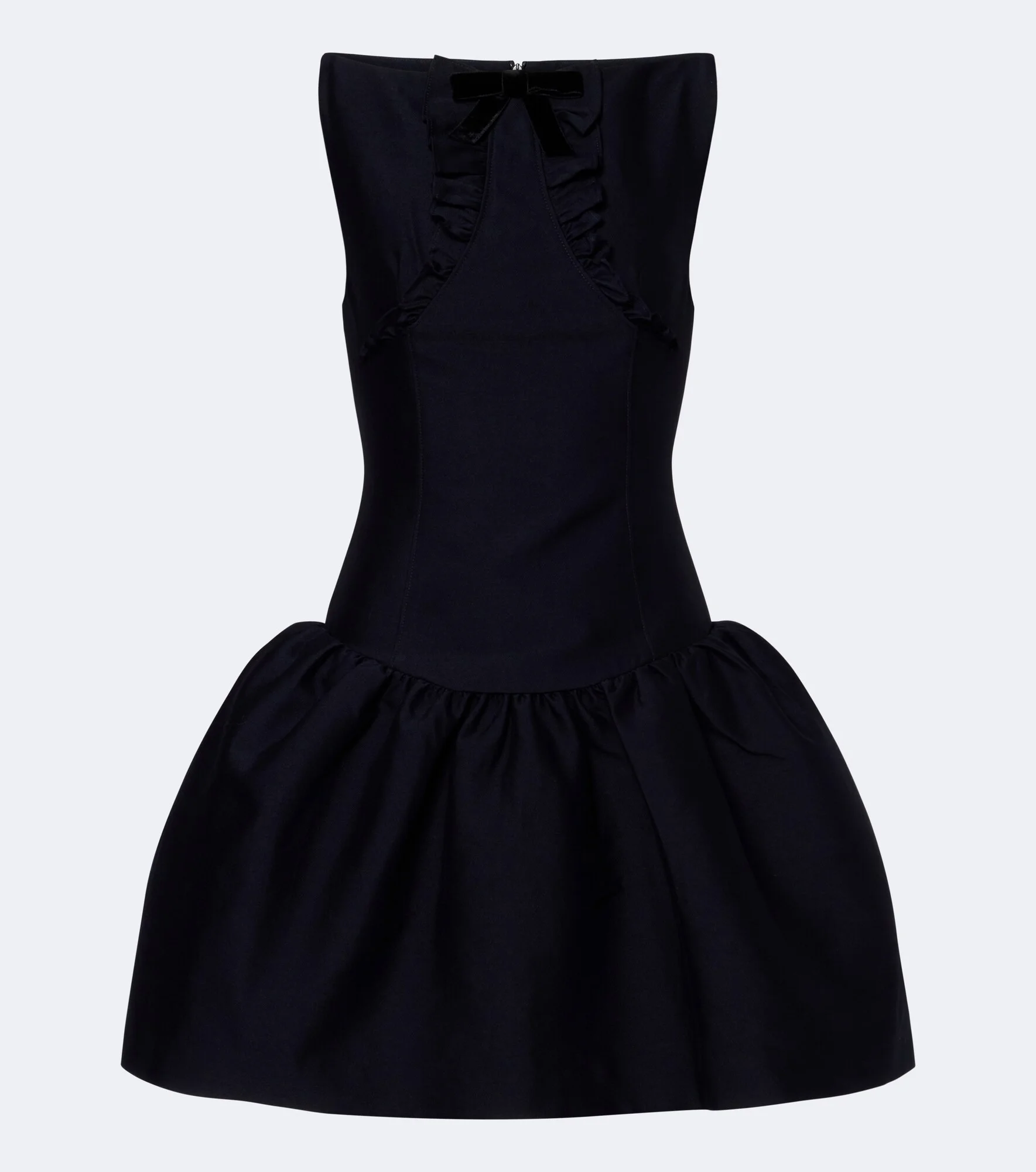 Bow-detail ruffled minidress - 1
