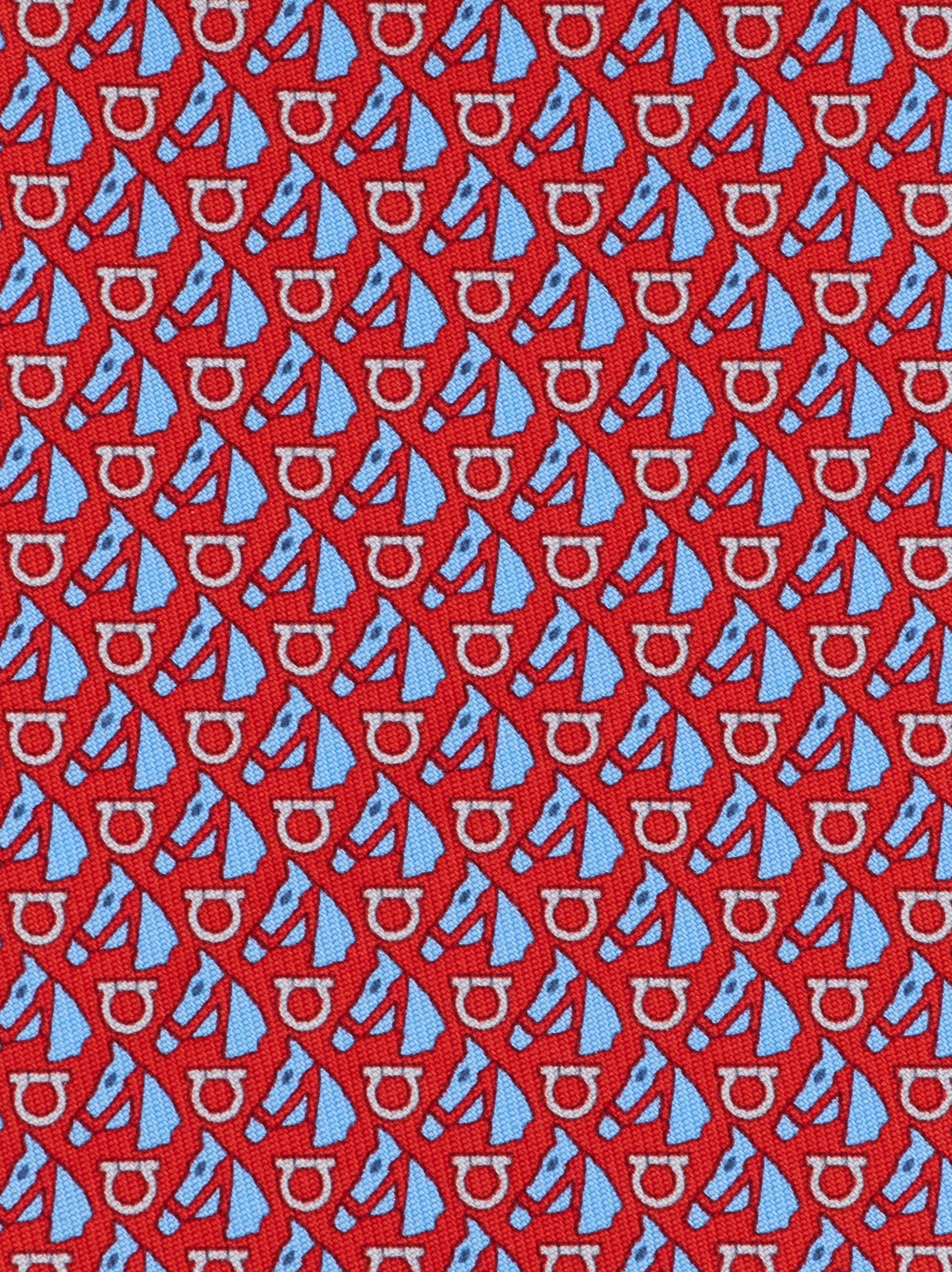 Equestrian print silk tie - 2