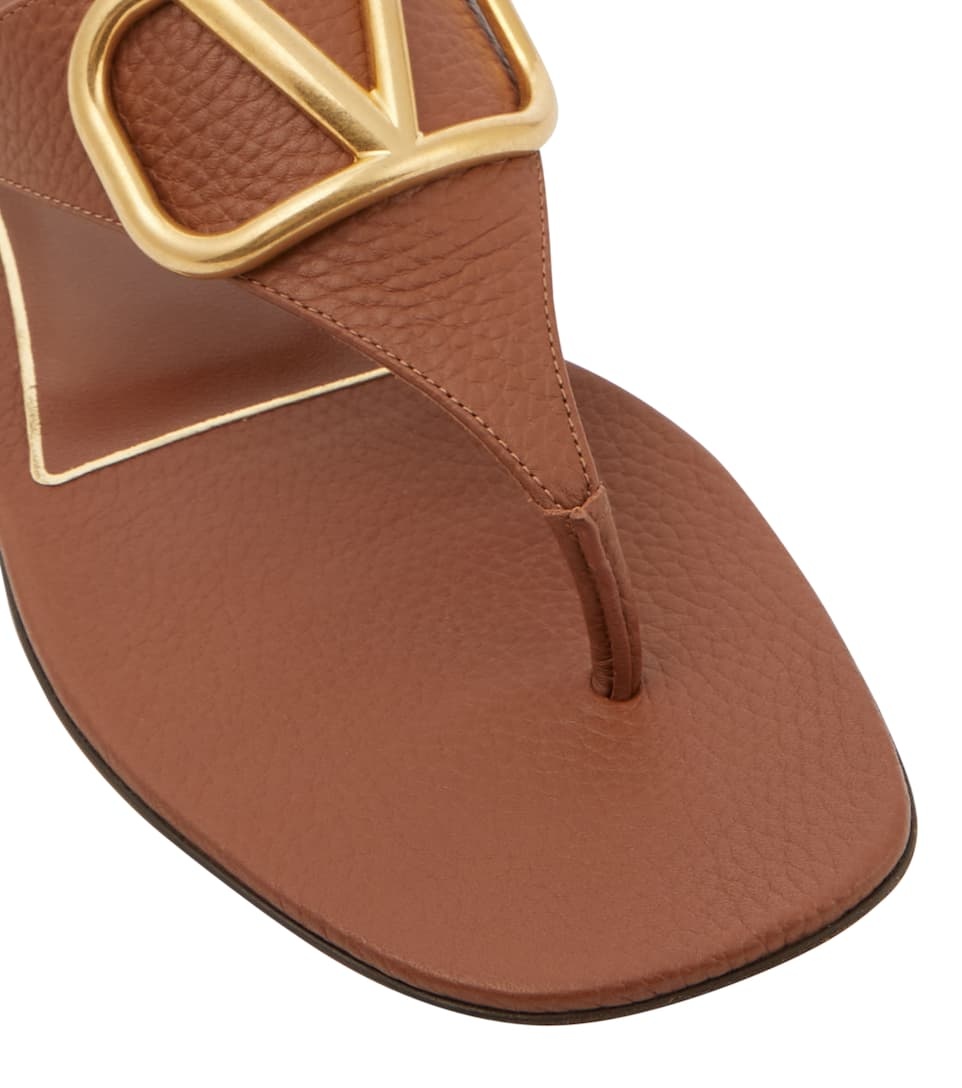 VLogo leather thong sandals - 6