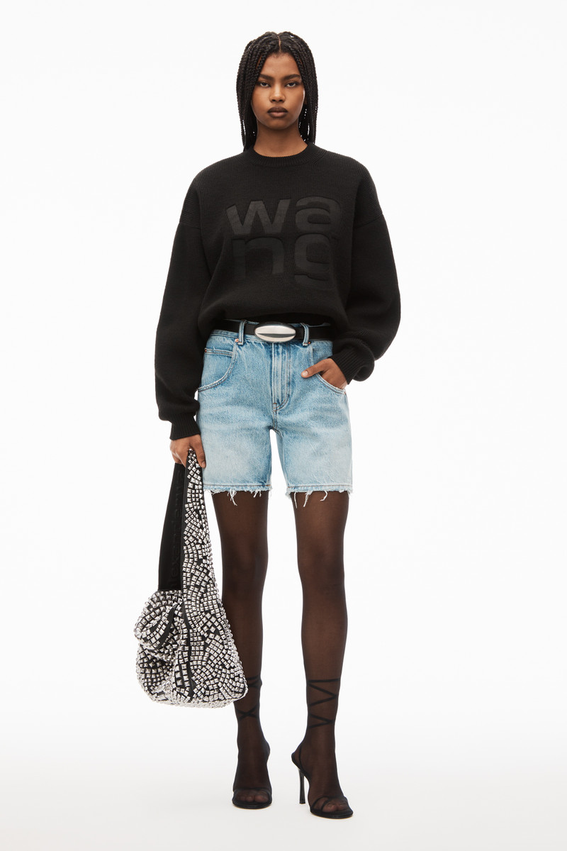 Alexander Wang crewneck logo pullover in compact deboss outlook
