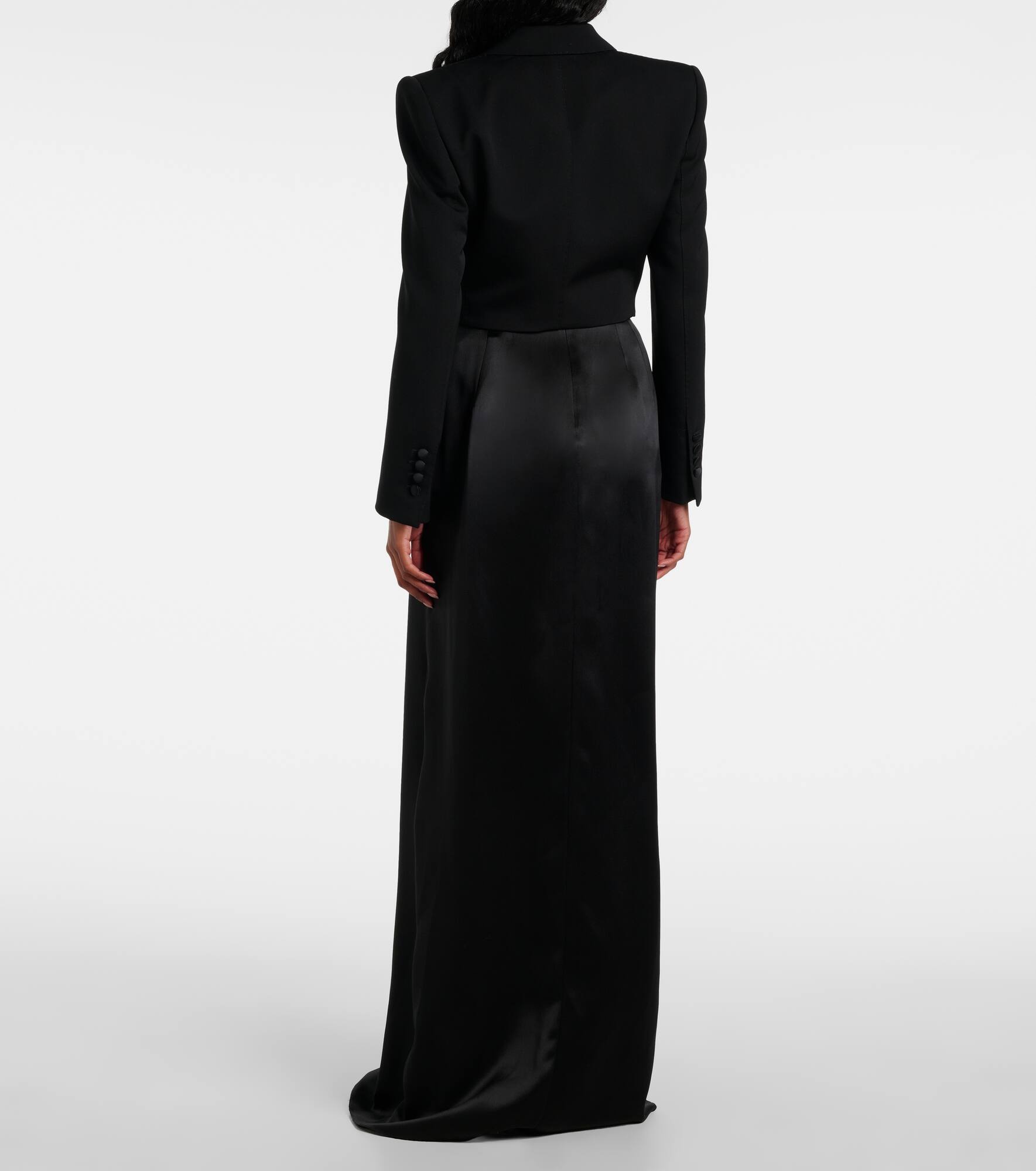 Cropped cotton-blend tuxedo jacket - 3