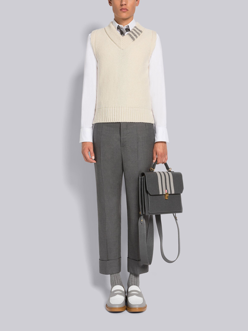 REVERSE JERSEY STITCH DONEGAL 4-BAR V-NECK VEST 4