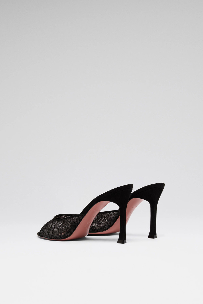ALEXA LACE SLIPPER 95 SHINY BLACK LACE 5