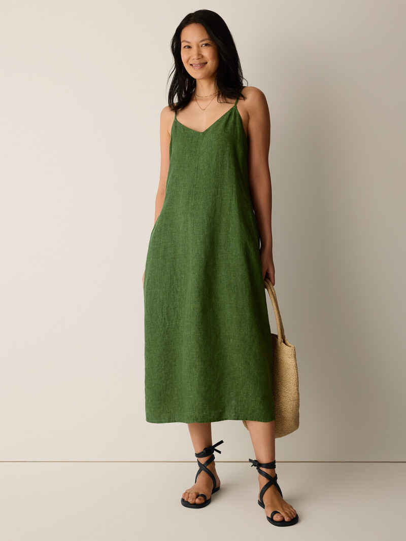 Washed Organic Linen Délavé Lantern Dress 3