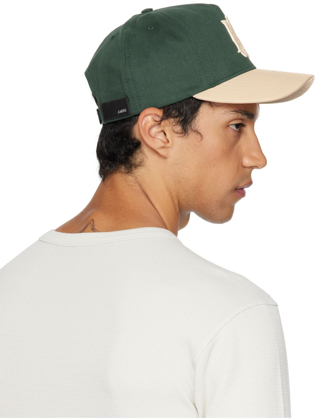 Green & Beige Two Tone Canvas Cap - 3