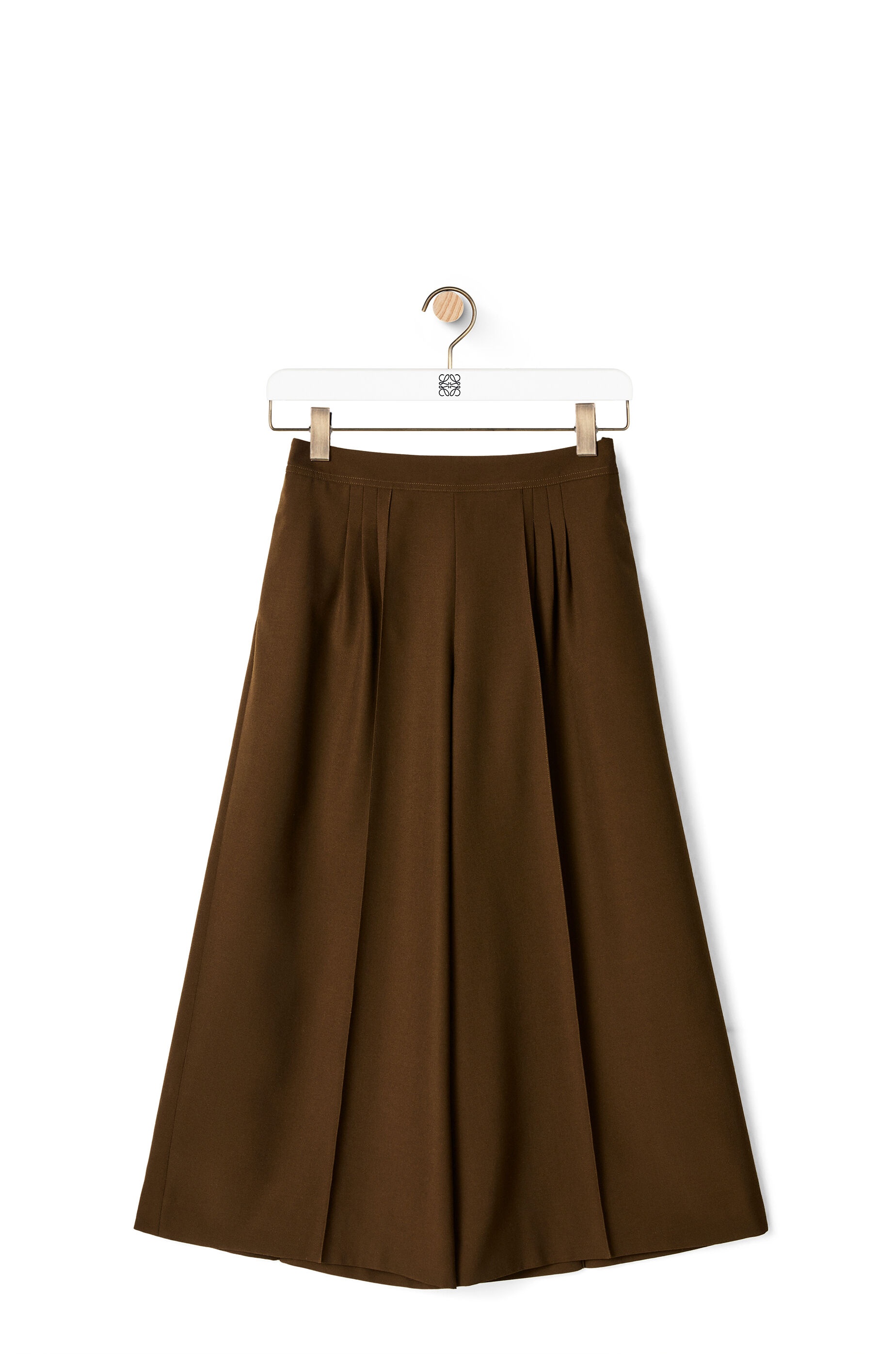 Cropped pleated trousers in wool and silk - 1