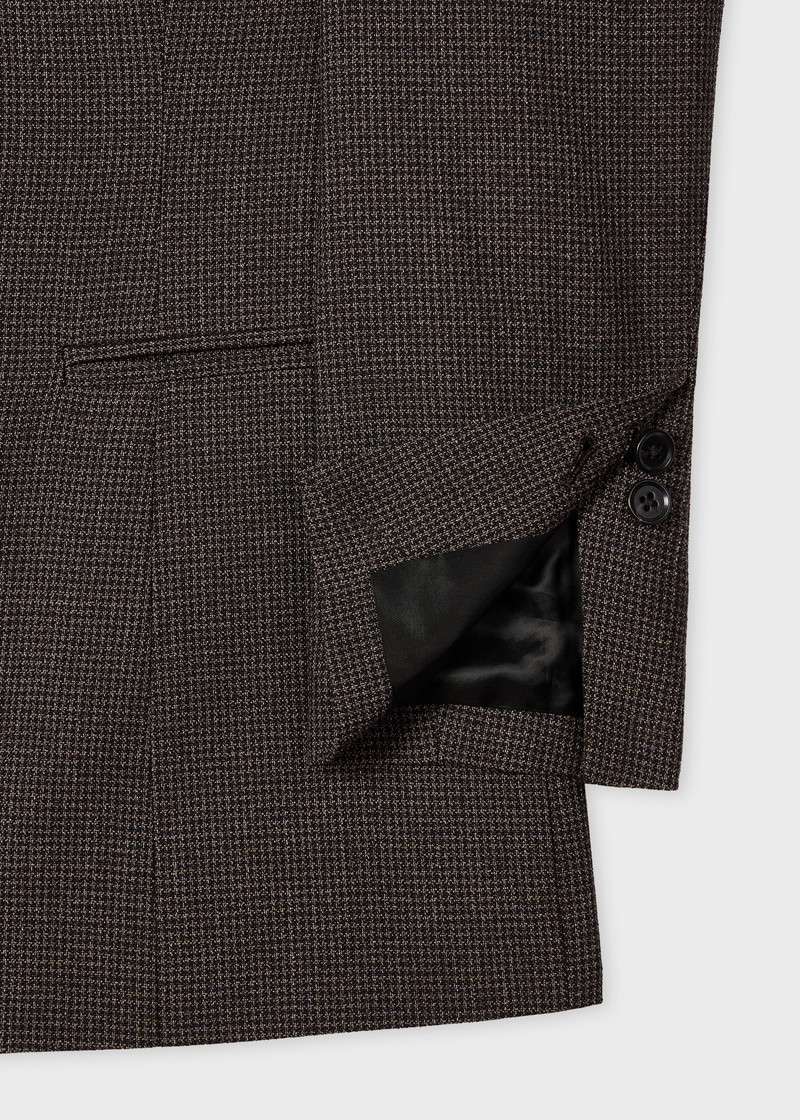 Women's Brown Houndstooth Collarless Tailored Jacket 3