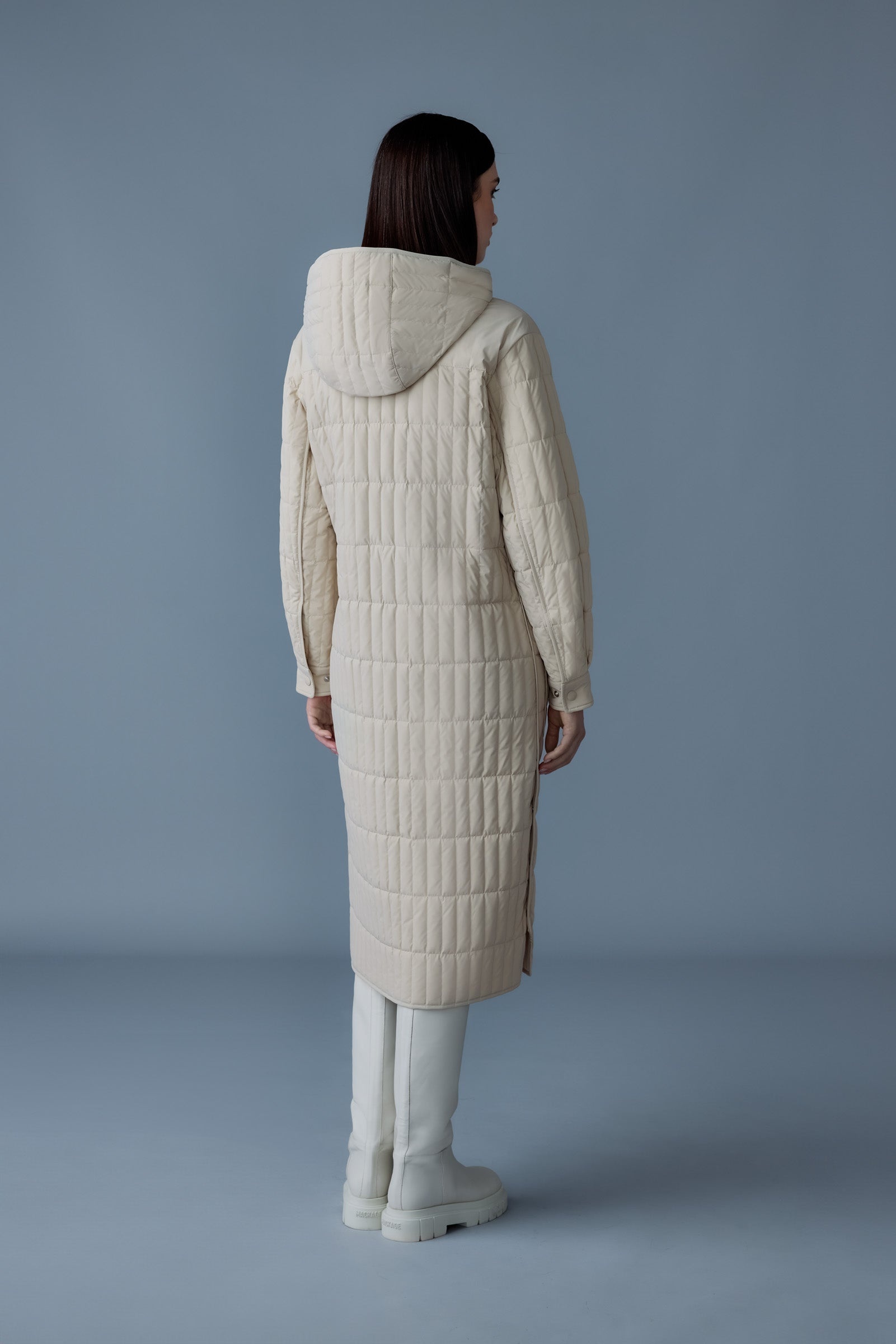 TADOKA Light down vertical quilted coat - 4