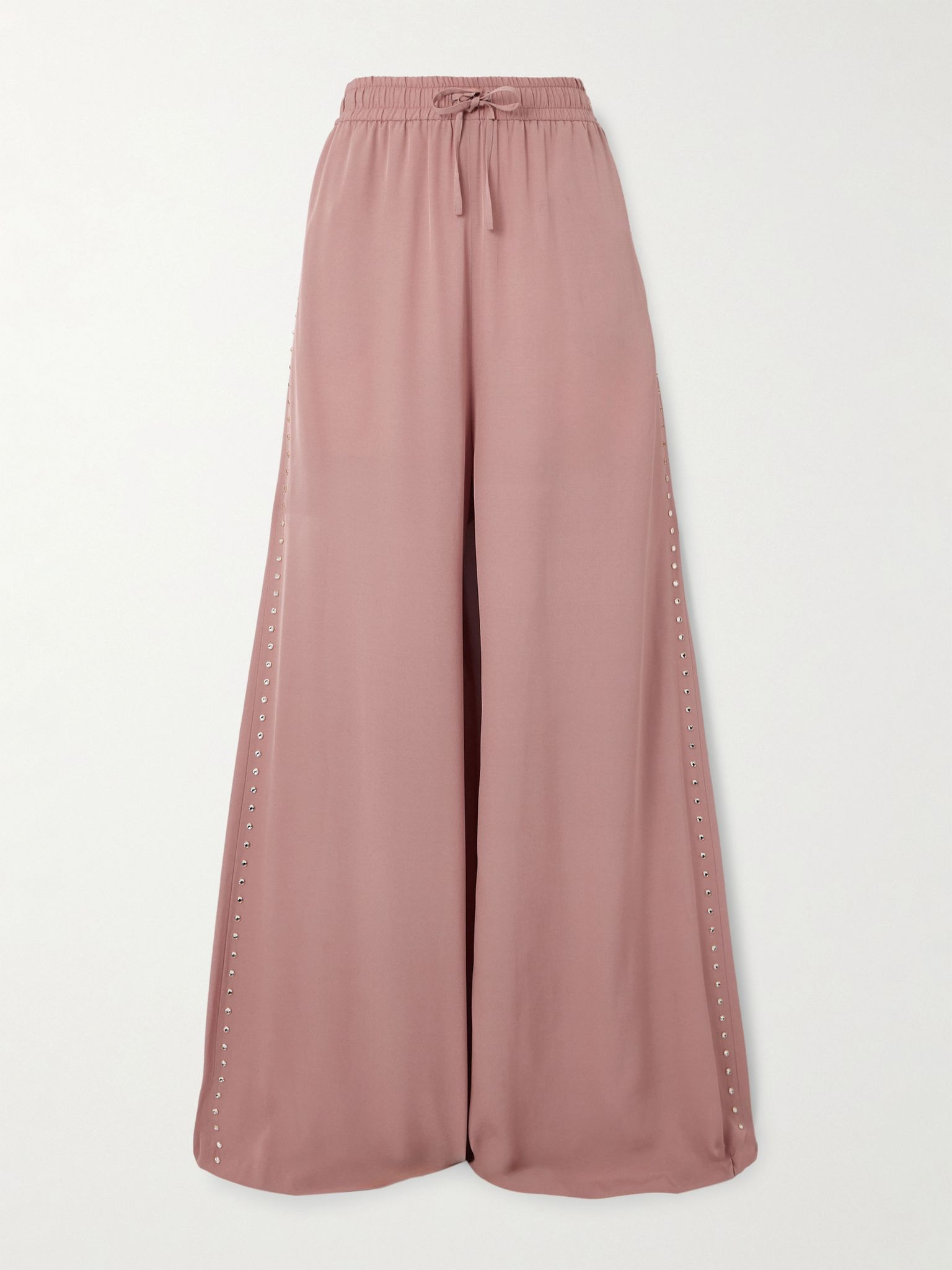 Crystal-embellished crepe wide-leg pants Pink - 1