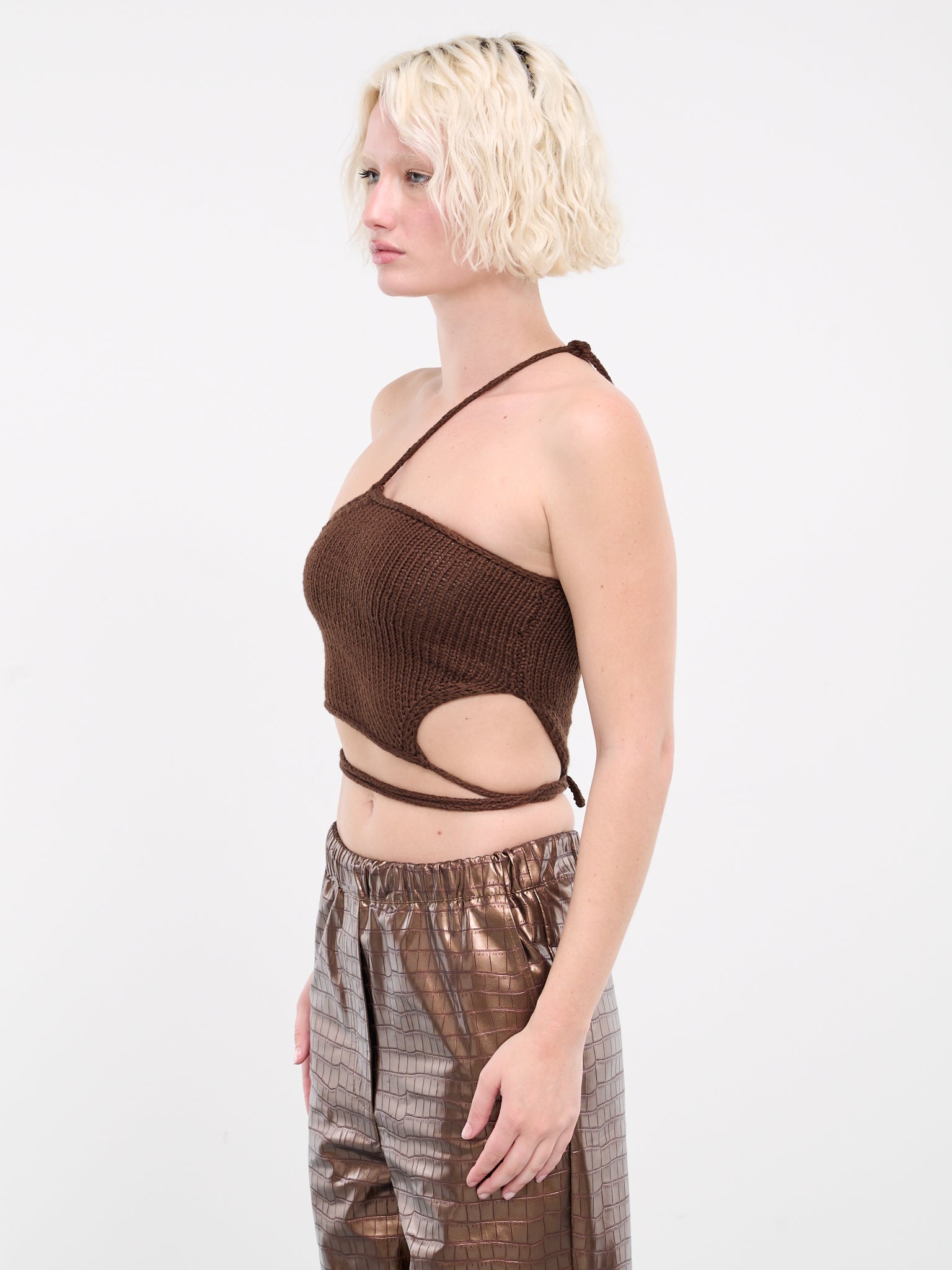 Asymmetric Knit Tank Top - 2
