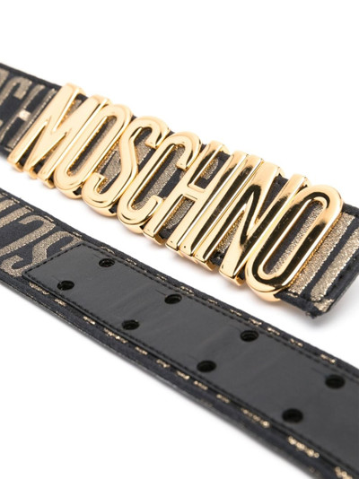 Moschino logo-lettering jacquard belt outlook