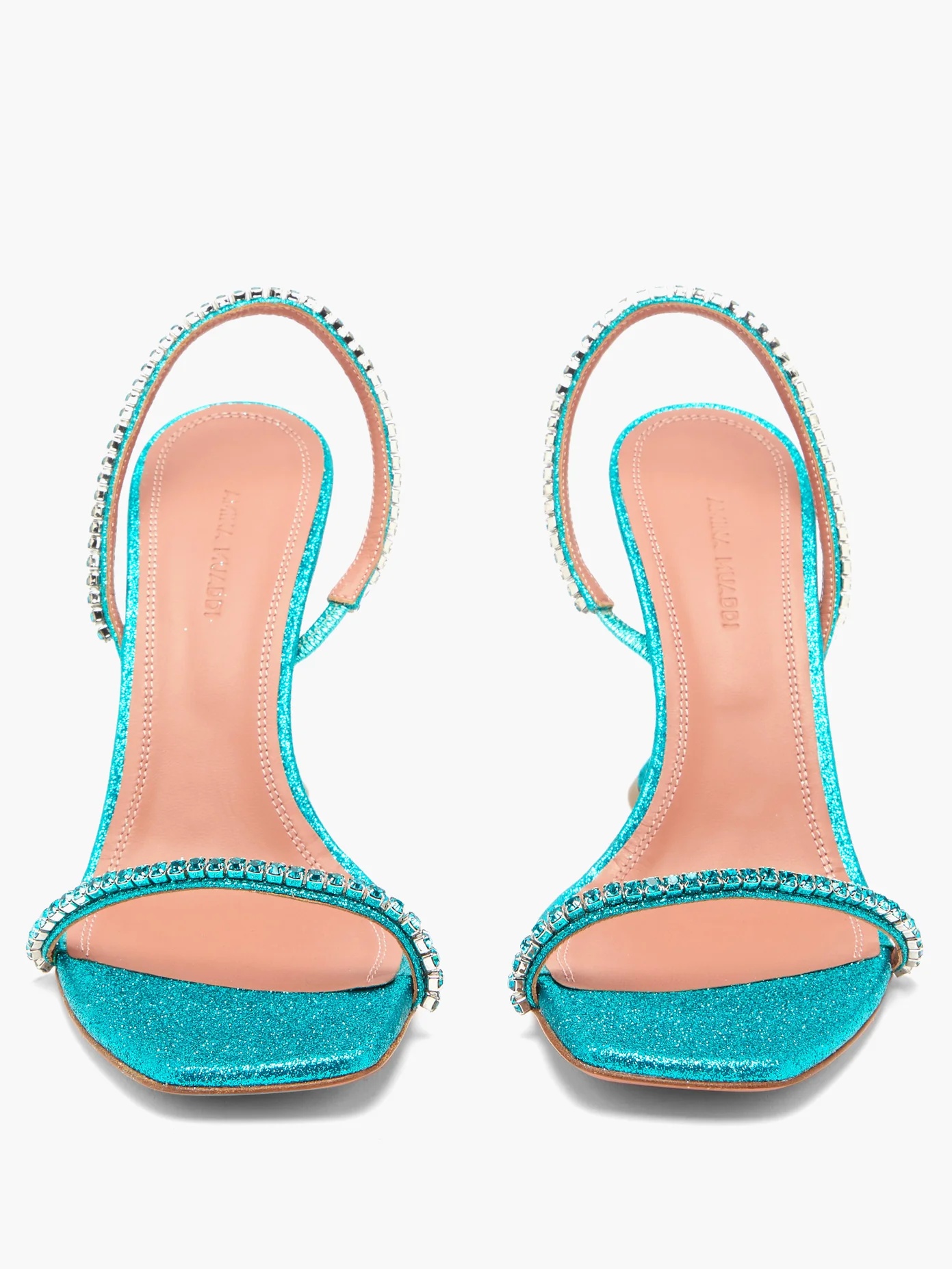 Jade gem-embellished glitter sandals - 5