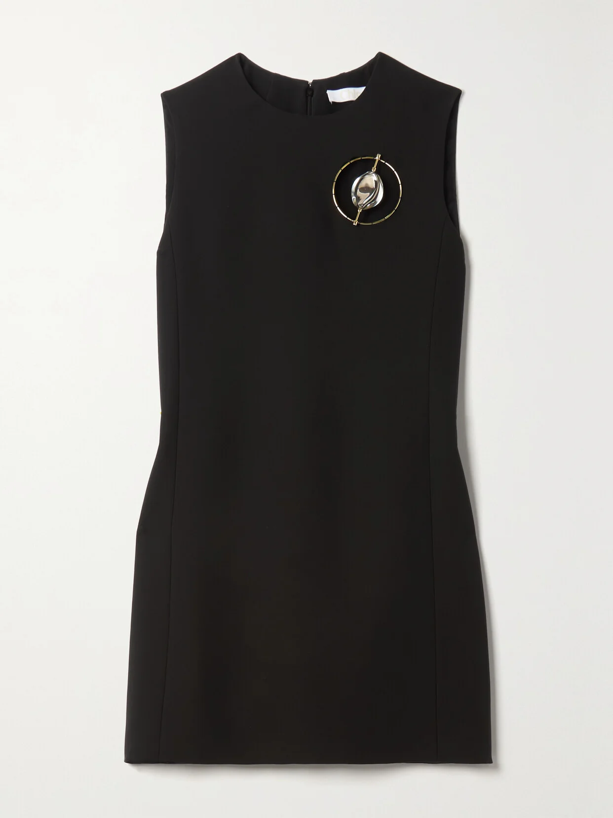 Embellished Silk-cady Mini Dress - 1