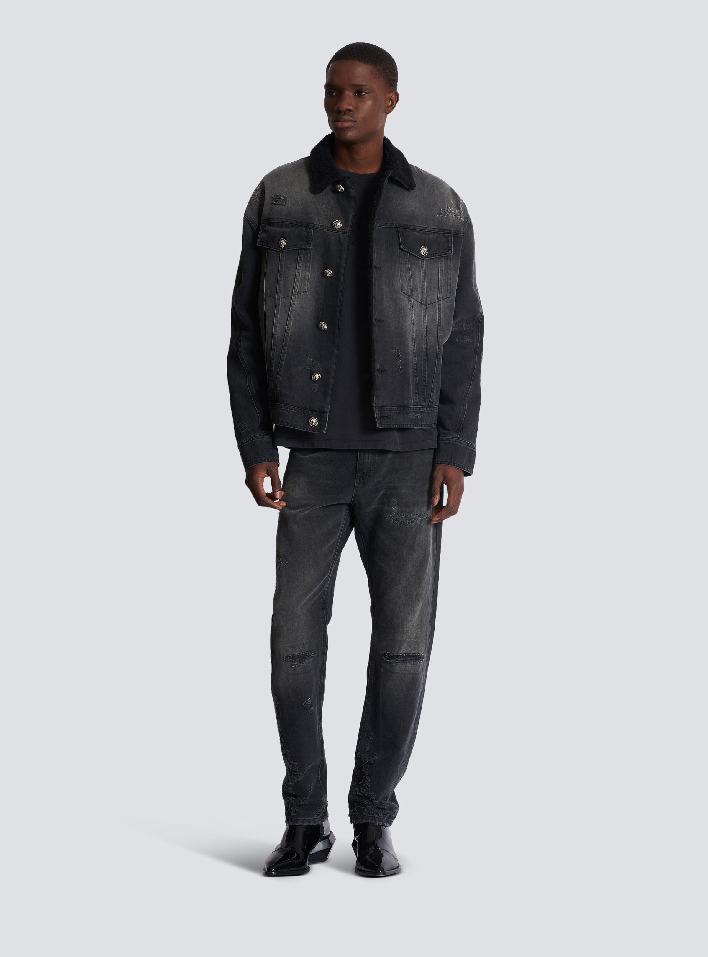 Faded denim jacket - 2