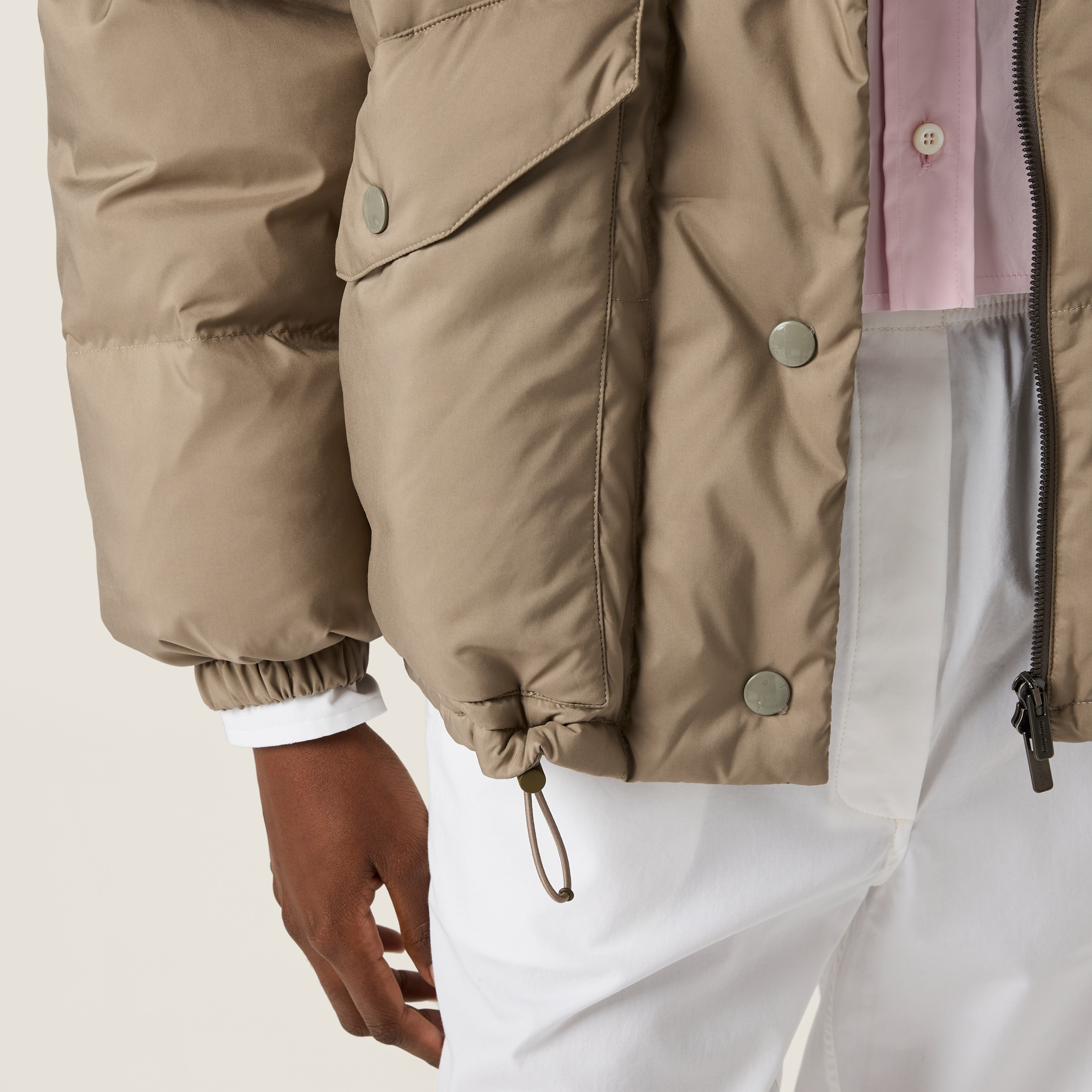 Medium-weight technical pongé down jacket - 5