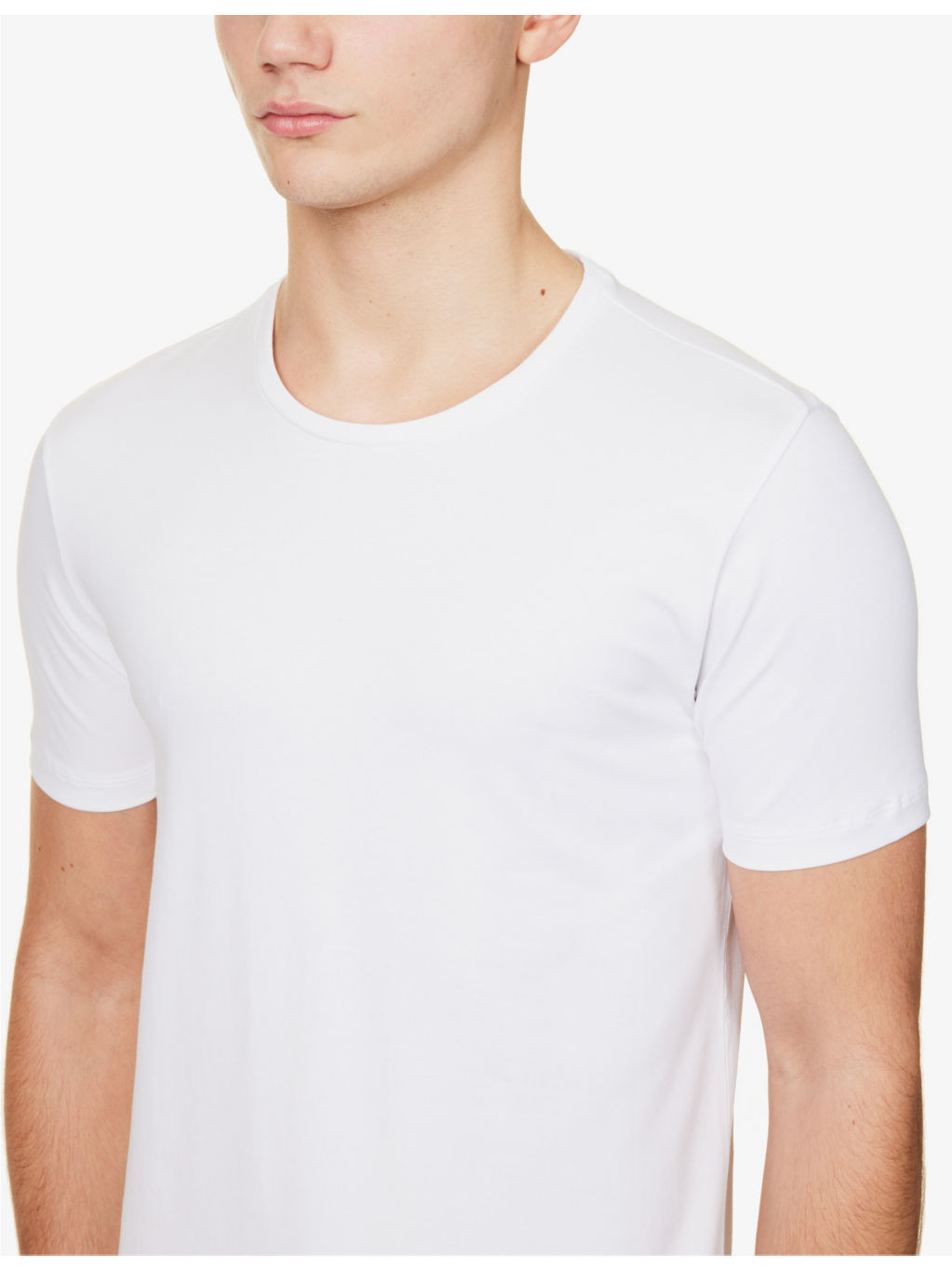 Regular-fit crewneck stretch-cotton T-shirt pack of two - 5