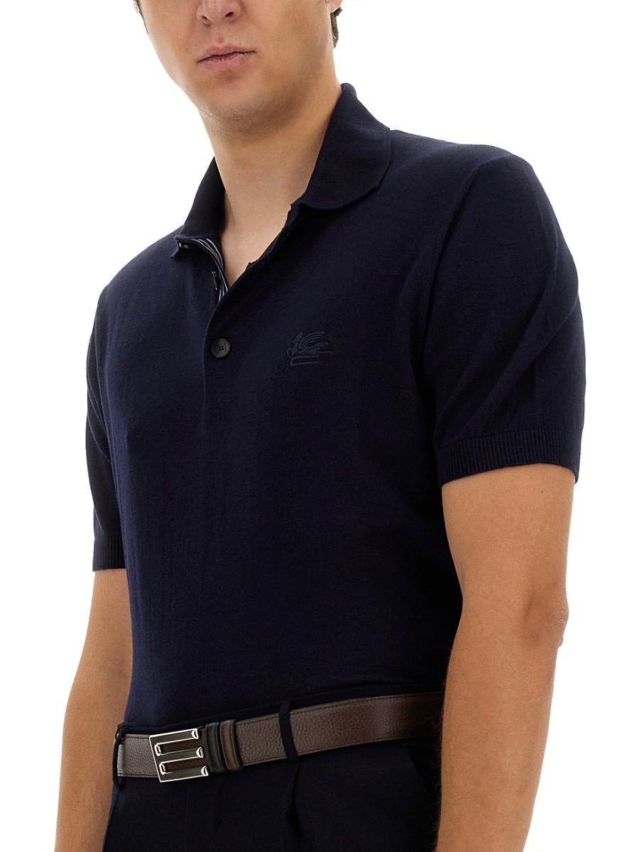 Etro Men Polo Shirt With Pegasus Embroidery - 5