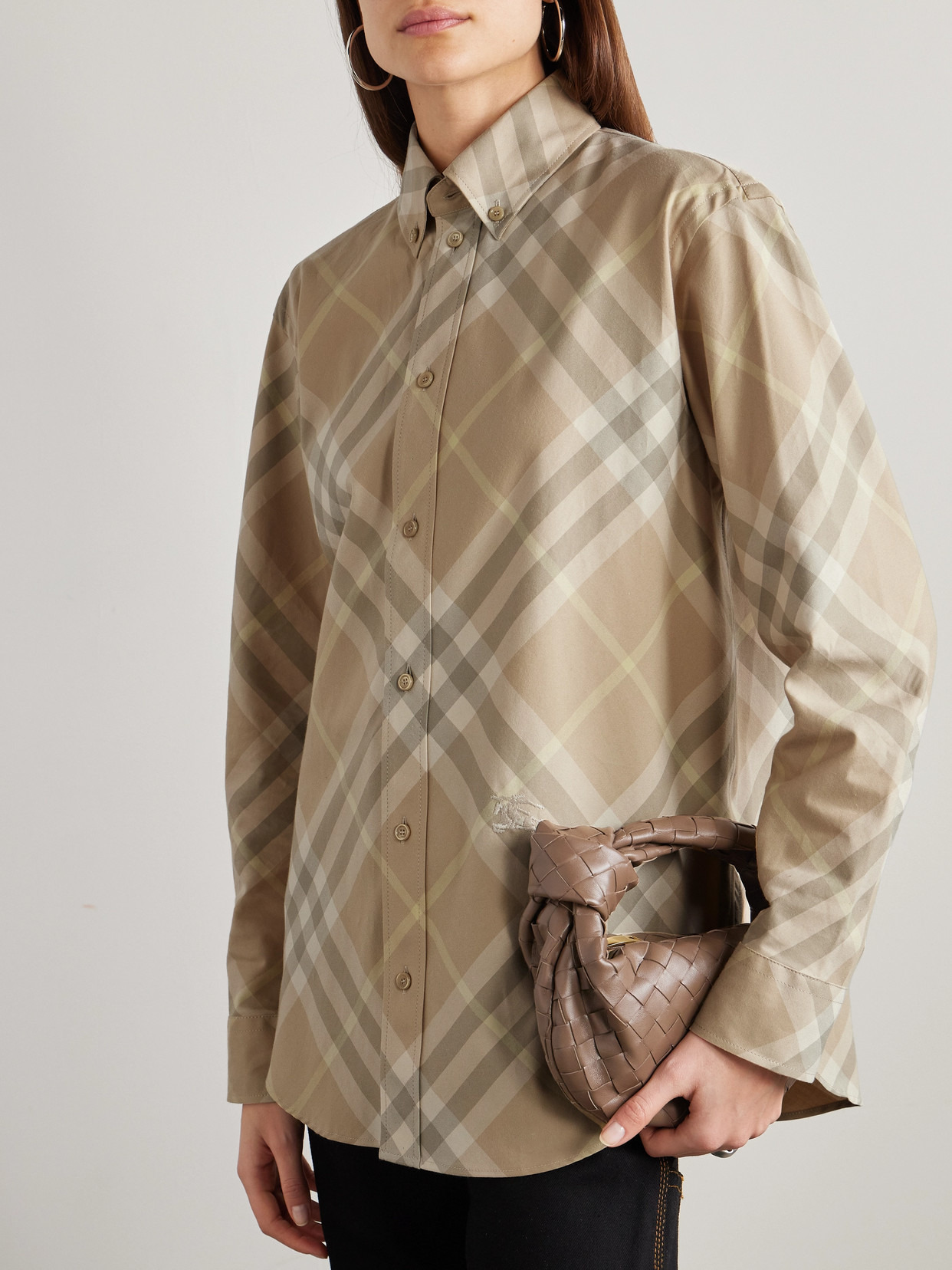 Embroidered Checked Cotton-twill Shirt - 4