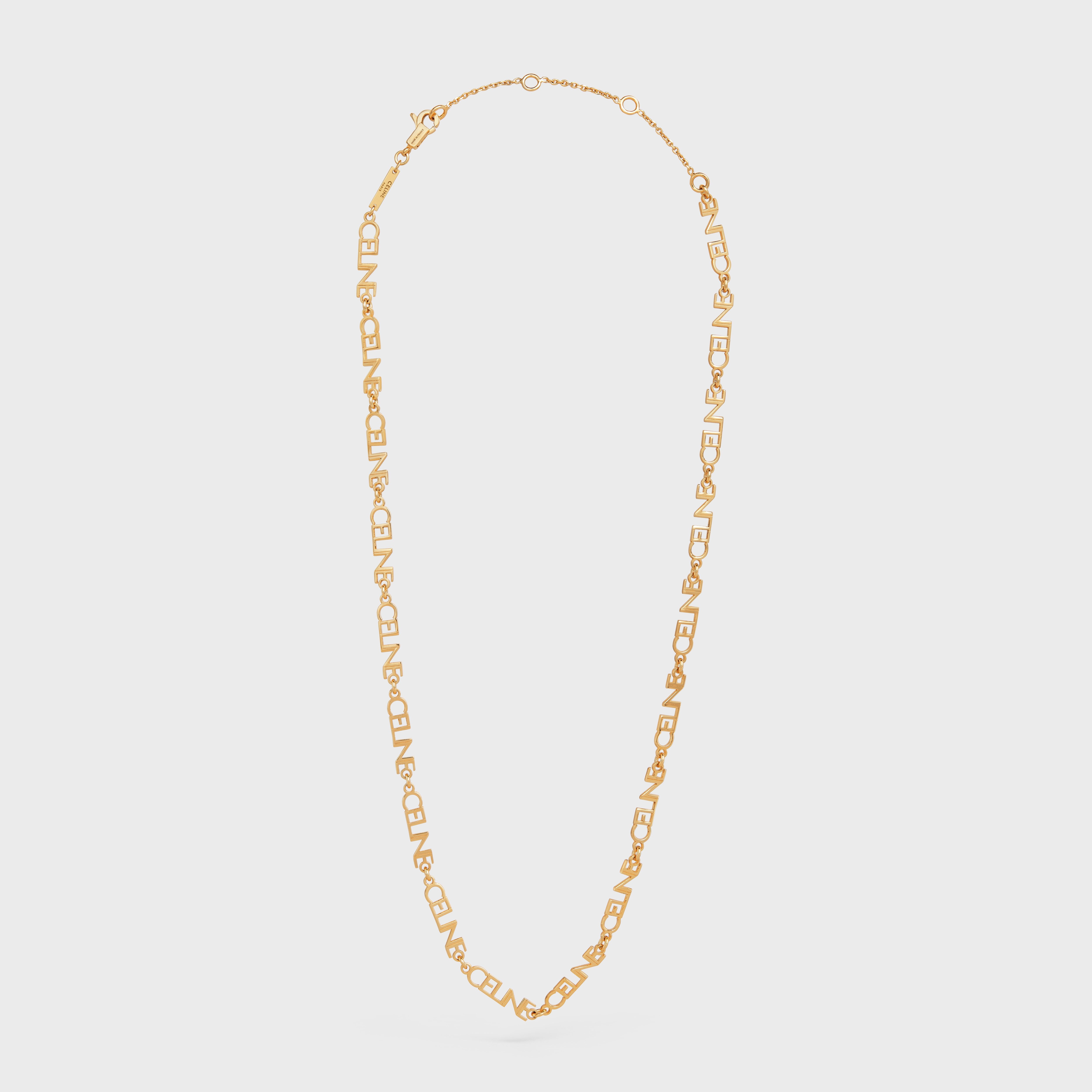 Celine Multi Logo Necklace in Brass with Gold Finish - 1