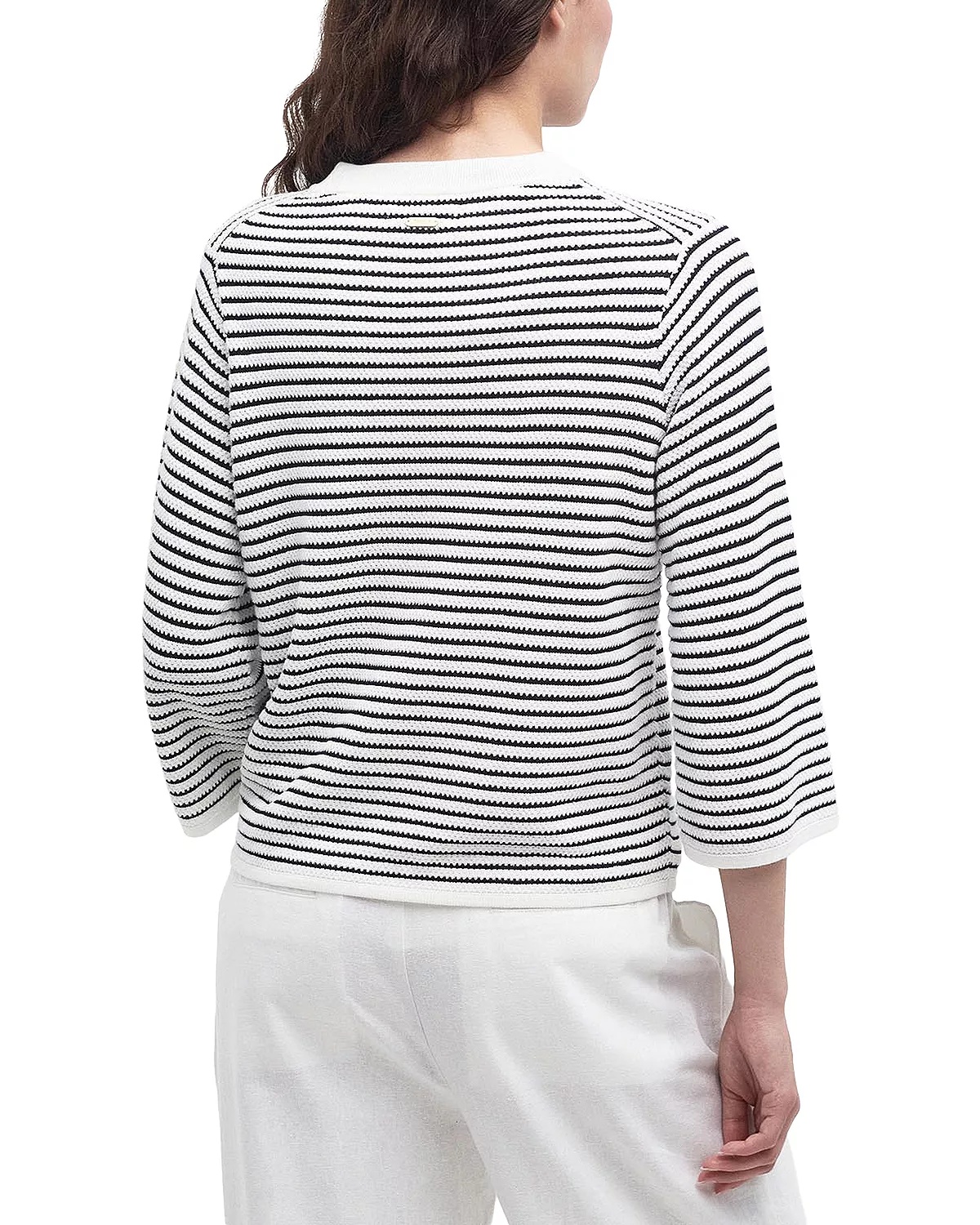 Macy Striped Three Quarter Sleeve Sweater - 3