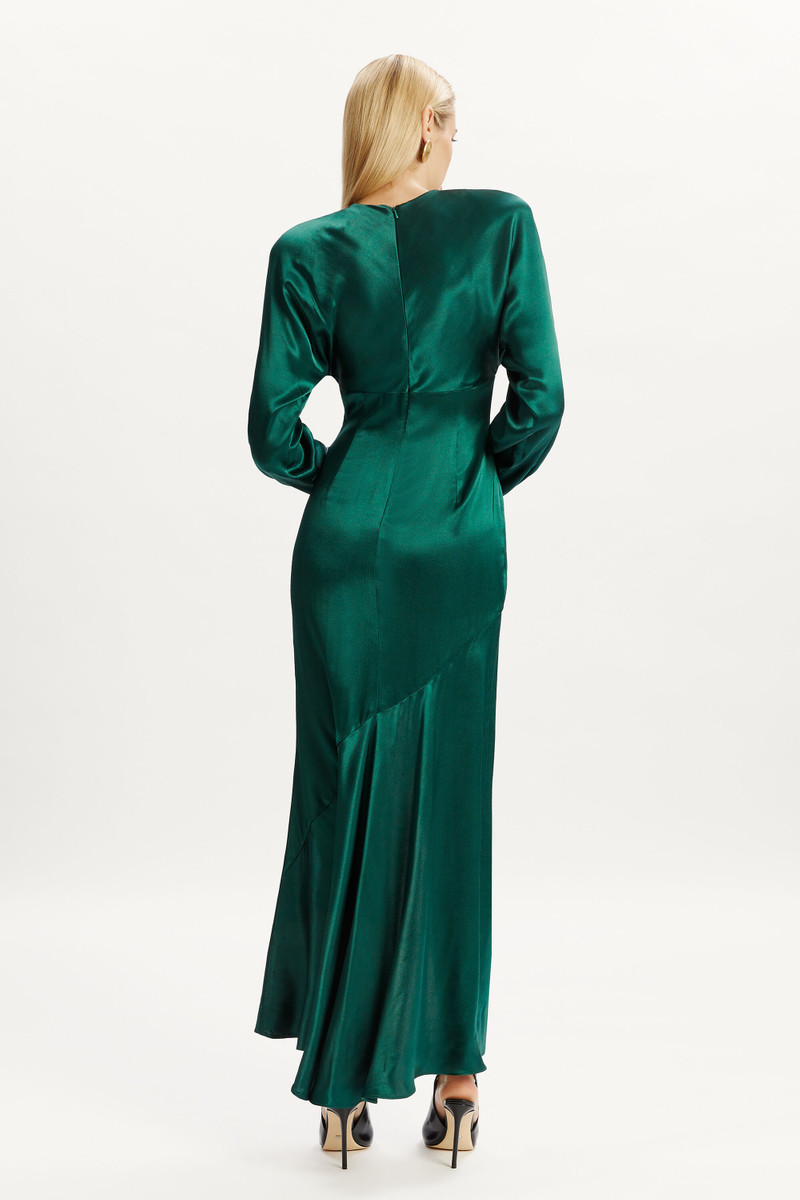 Kartia Long Sleeve Maxi Dress In Emerald Green 4