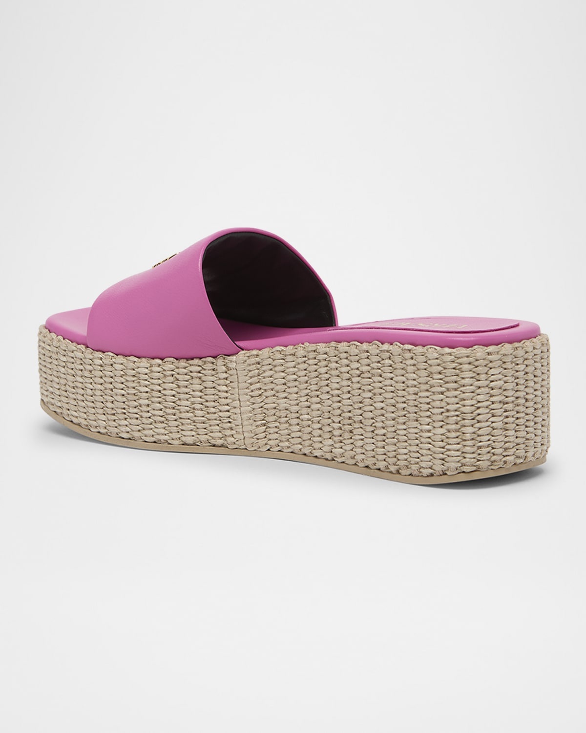 Tag Platform Lambskin Leather Mules - 4