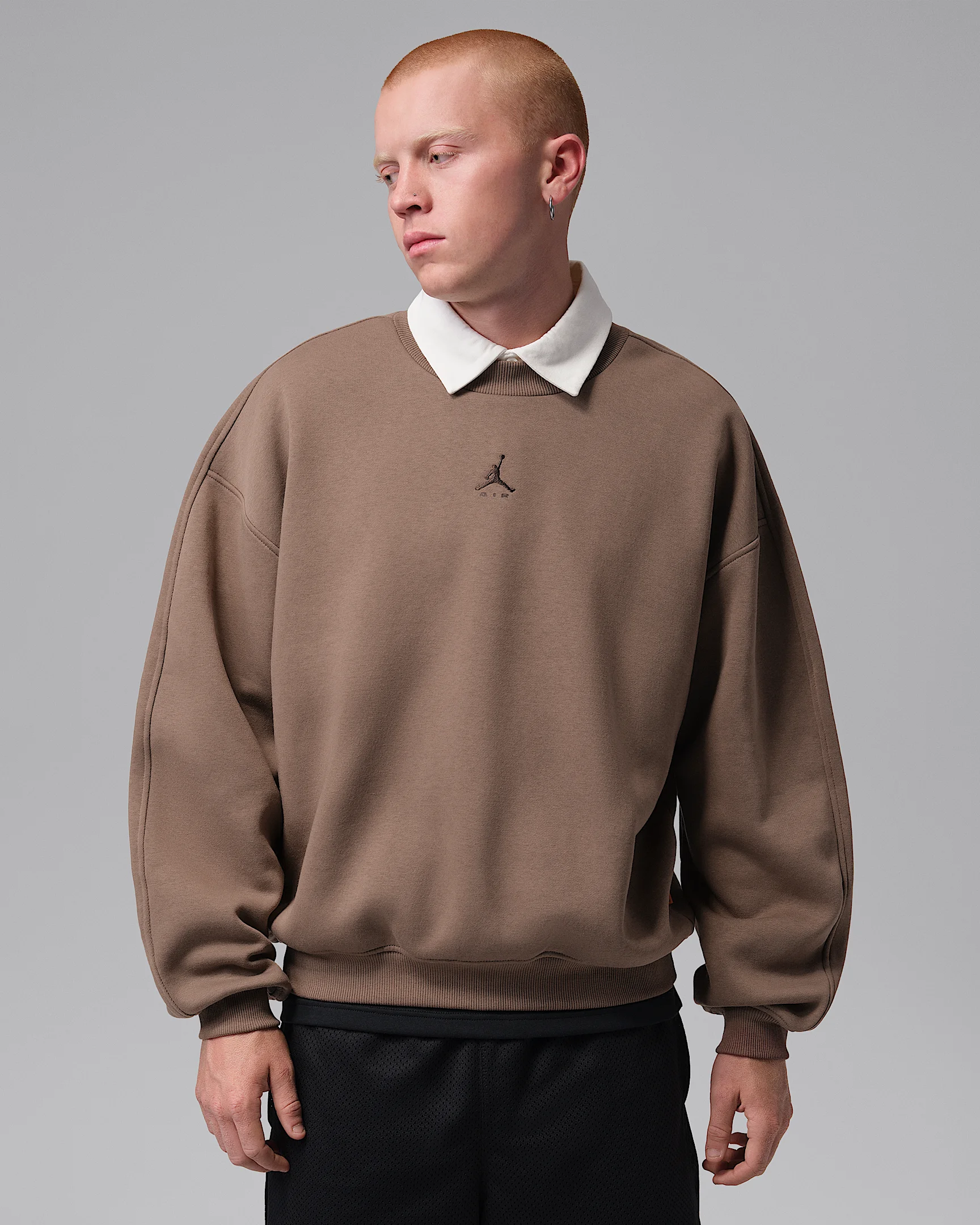 Jordan Brooklyn Men's Oversized Fleece Crew-Neck Sweatshirt - 1