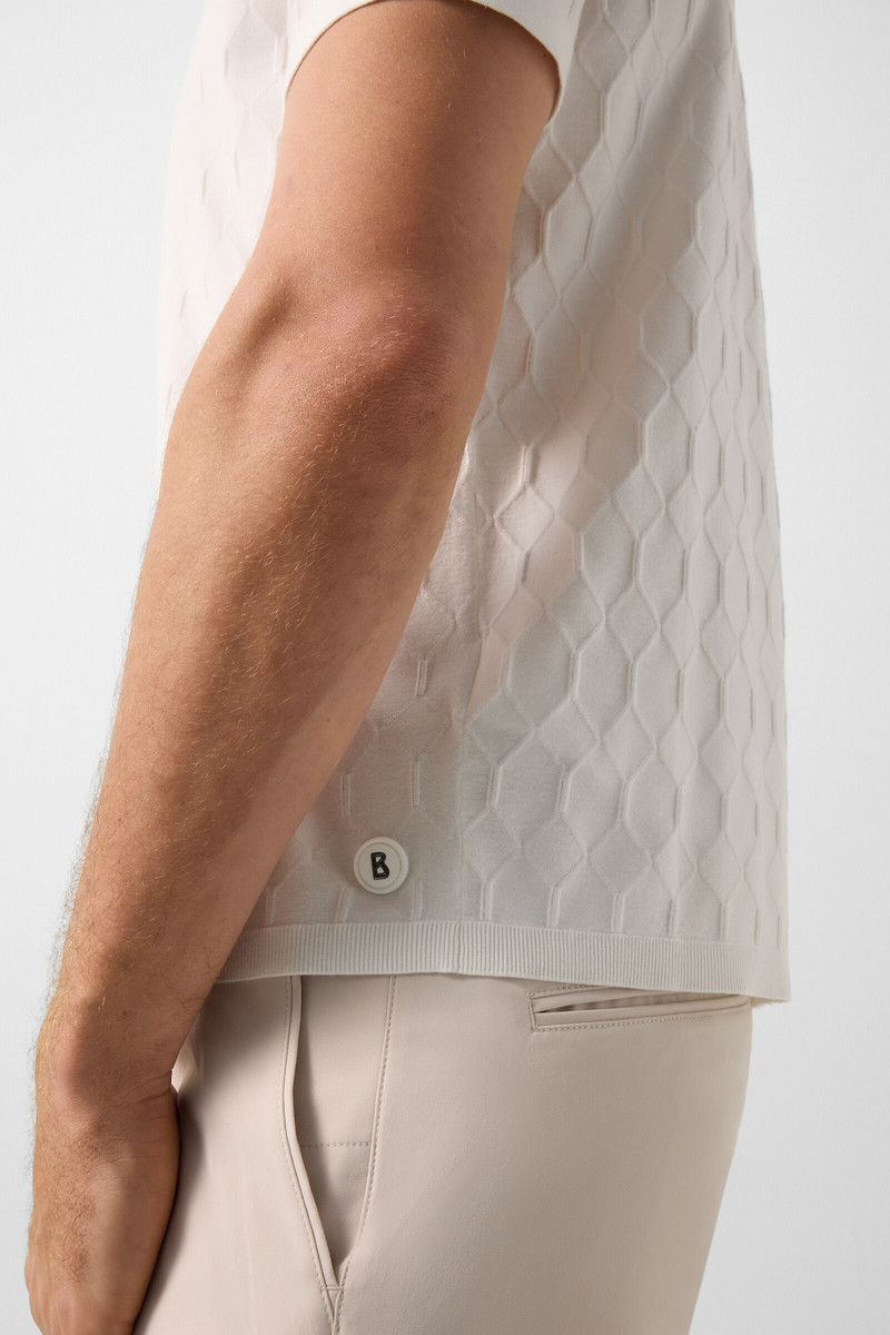 Maxim knitted polo shirt in Off-White 6