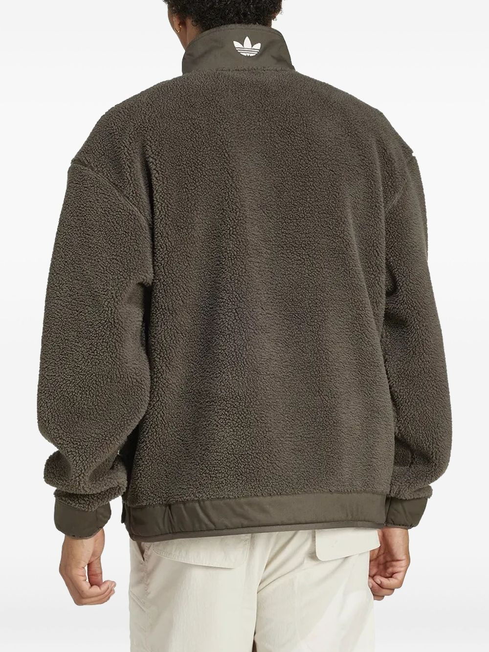 borg-panelled half-zip sweatshirt - 4