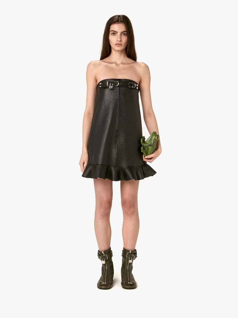 JW Anderson PADLOCK STRAP RUFFLED LEATHER BUSTIER DRESS outlook