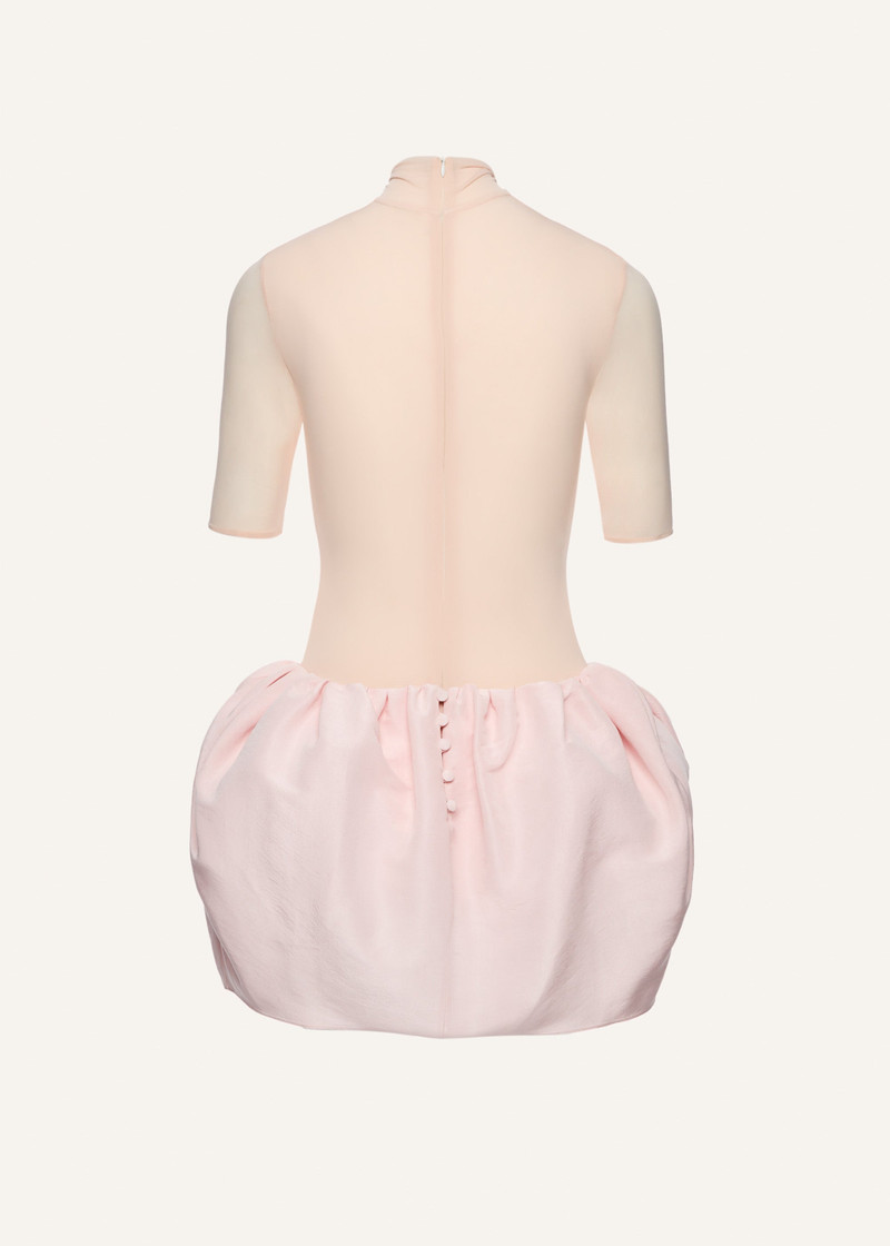 MAGDA BUTRYM High-neck puff skirt mini dress in light pink outlook