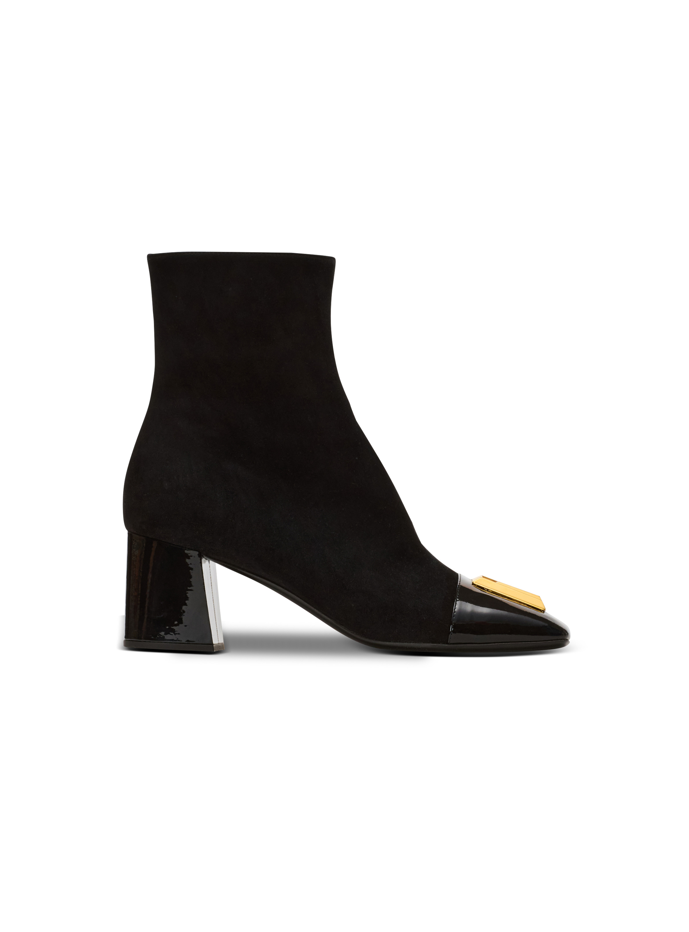 Suede Edna ankle boots with patent leather toes - 1