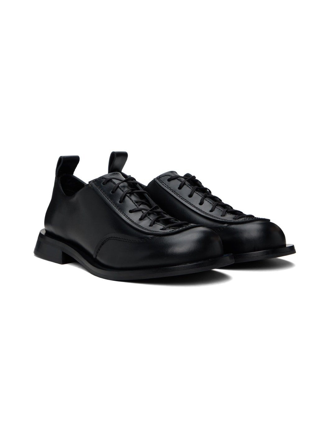 Black Stringata Form Derbys - 4