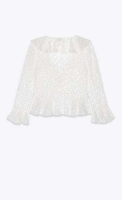 SAINT LAURENT blouse in broderie anglaise cotton voile outlook
