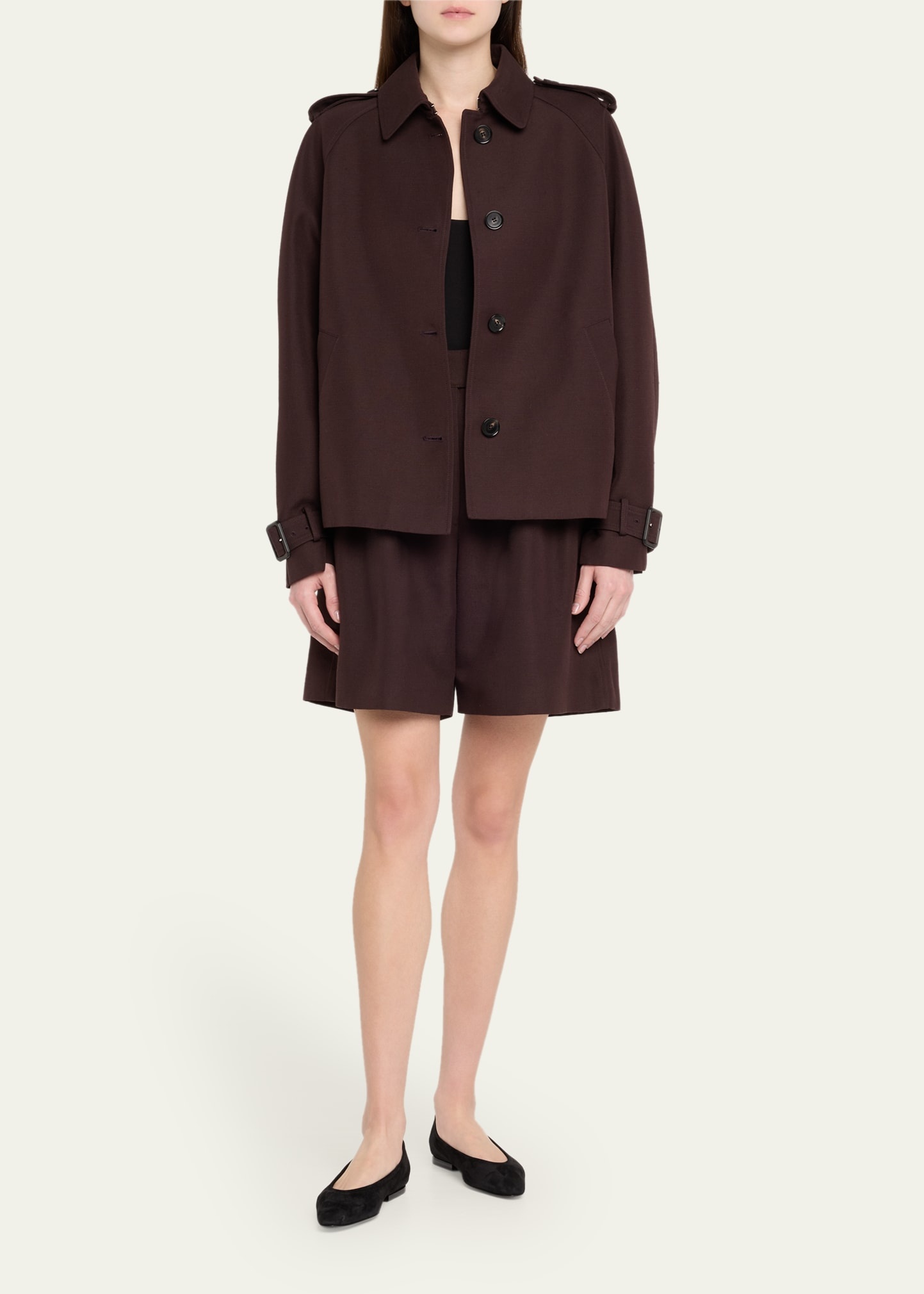 Dave Button Down Wool Silk Short Jacket - 2