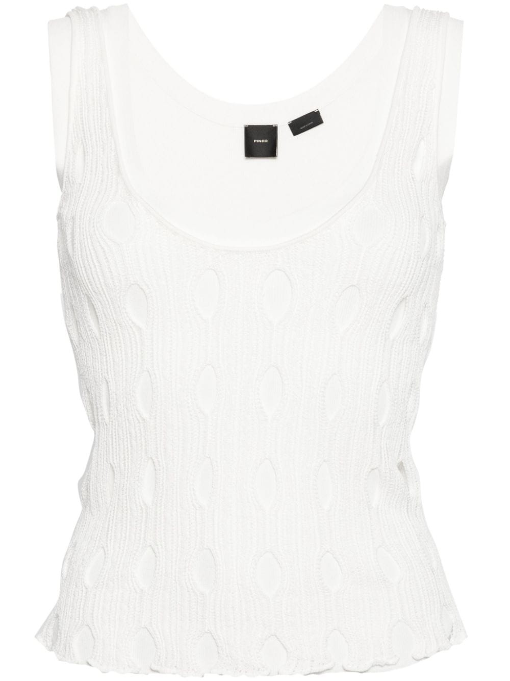 V-neck open-knit tank top - 1