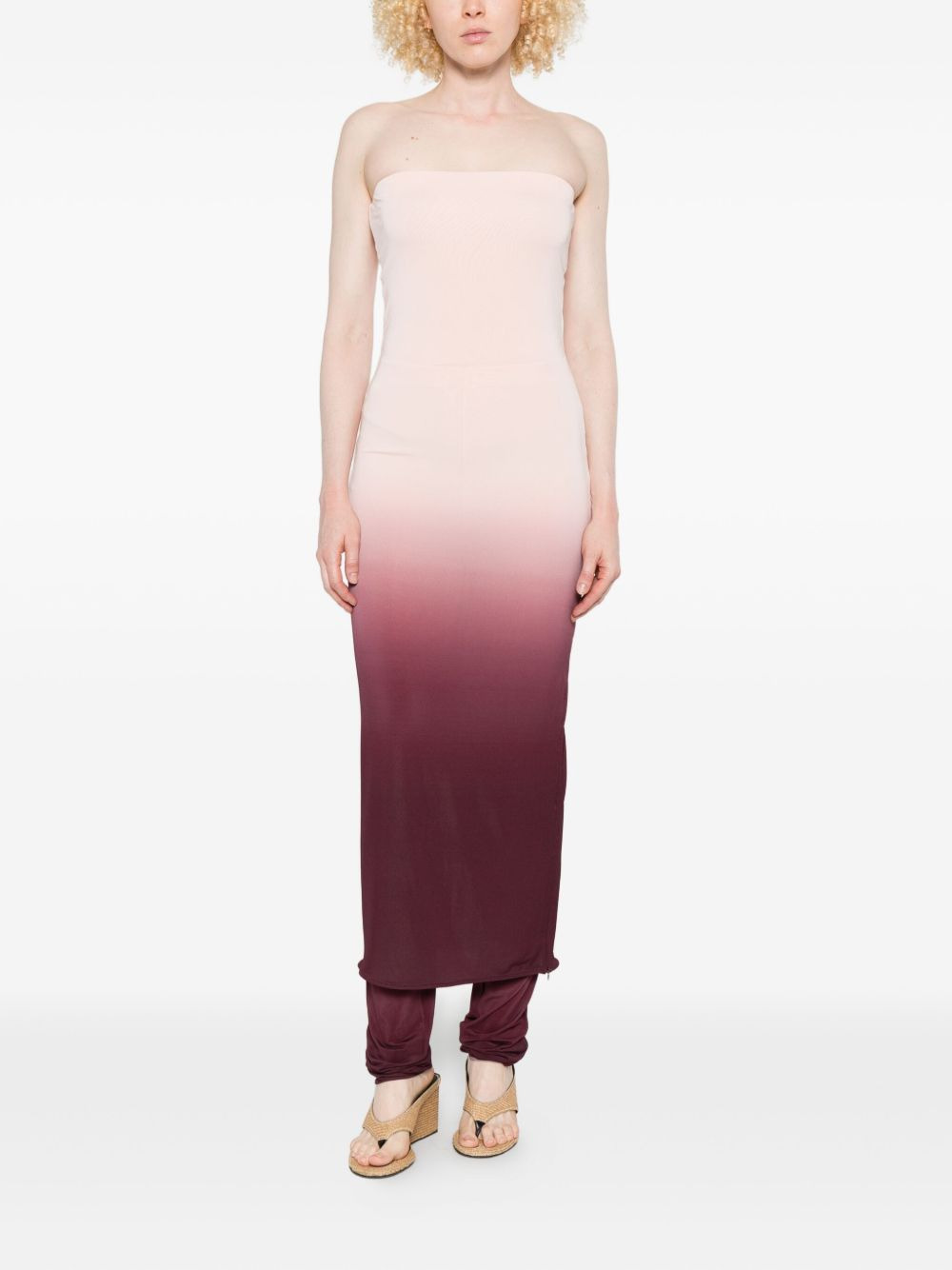 strapless knitted midi dress - 2