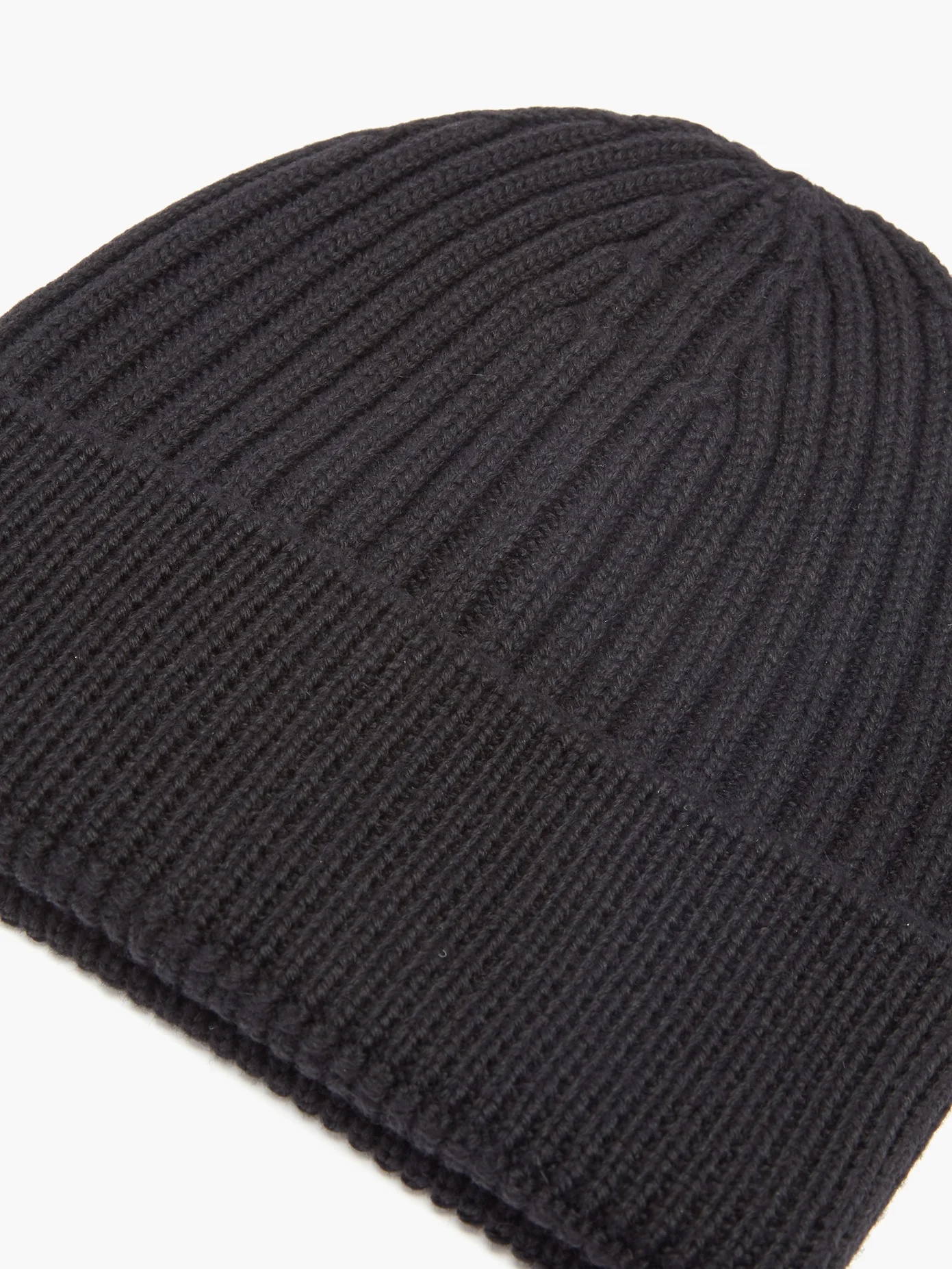 Logo-patch ribbed wool beanie hat - 4