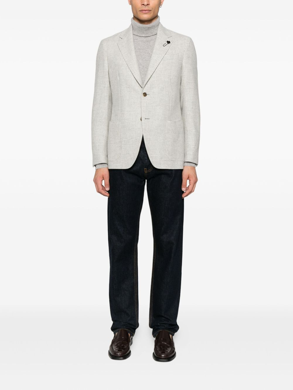 checked-pattern blazer - 2