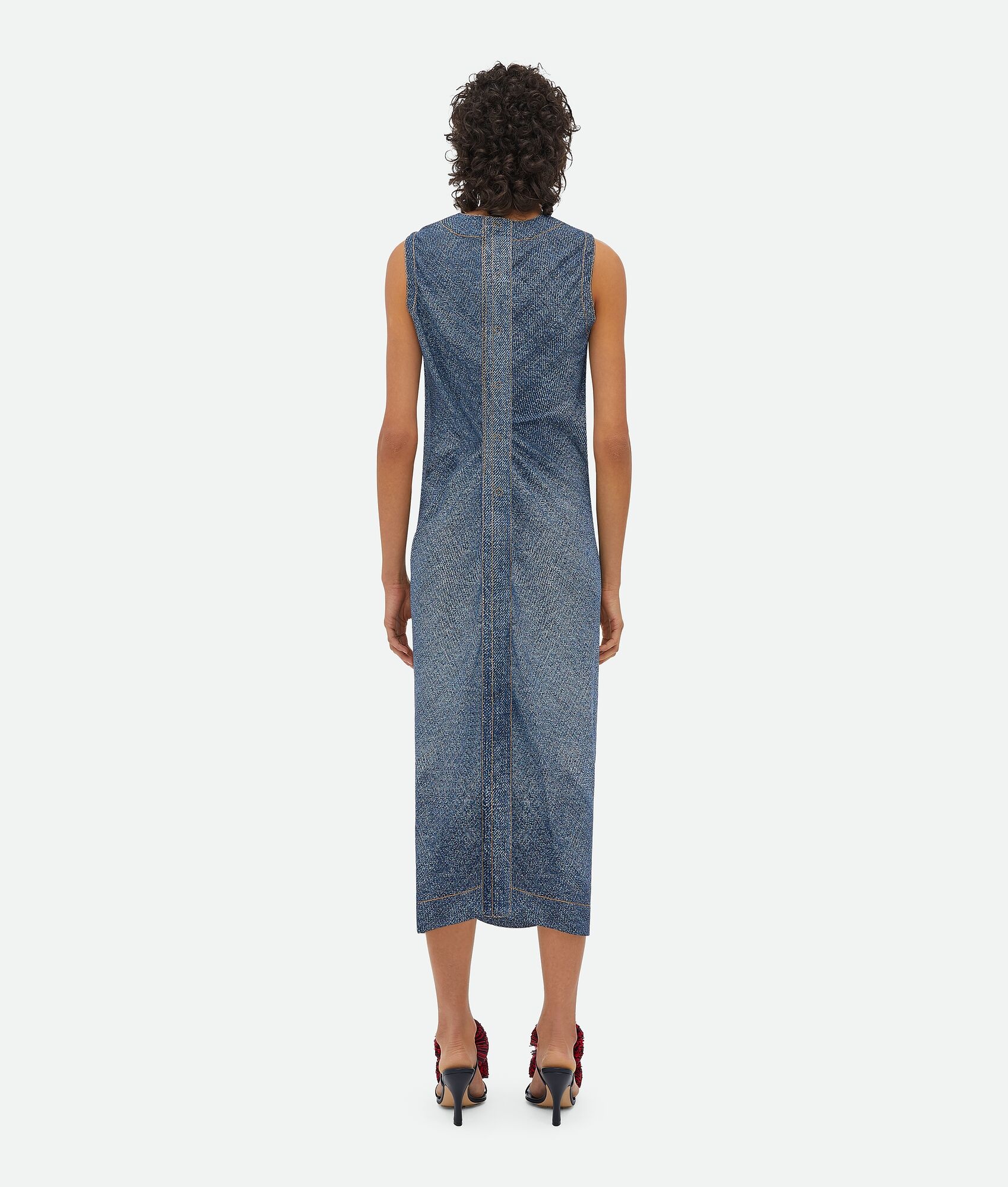 Printed Denim Viscose Dress - 3