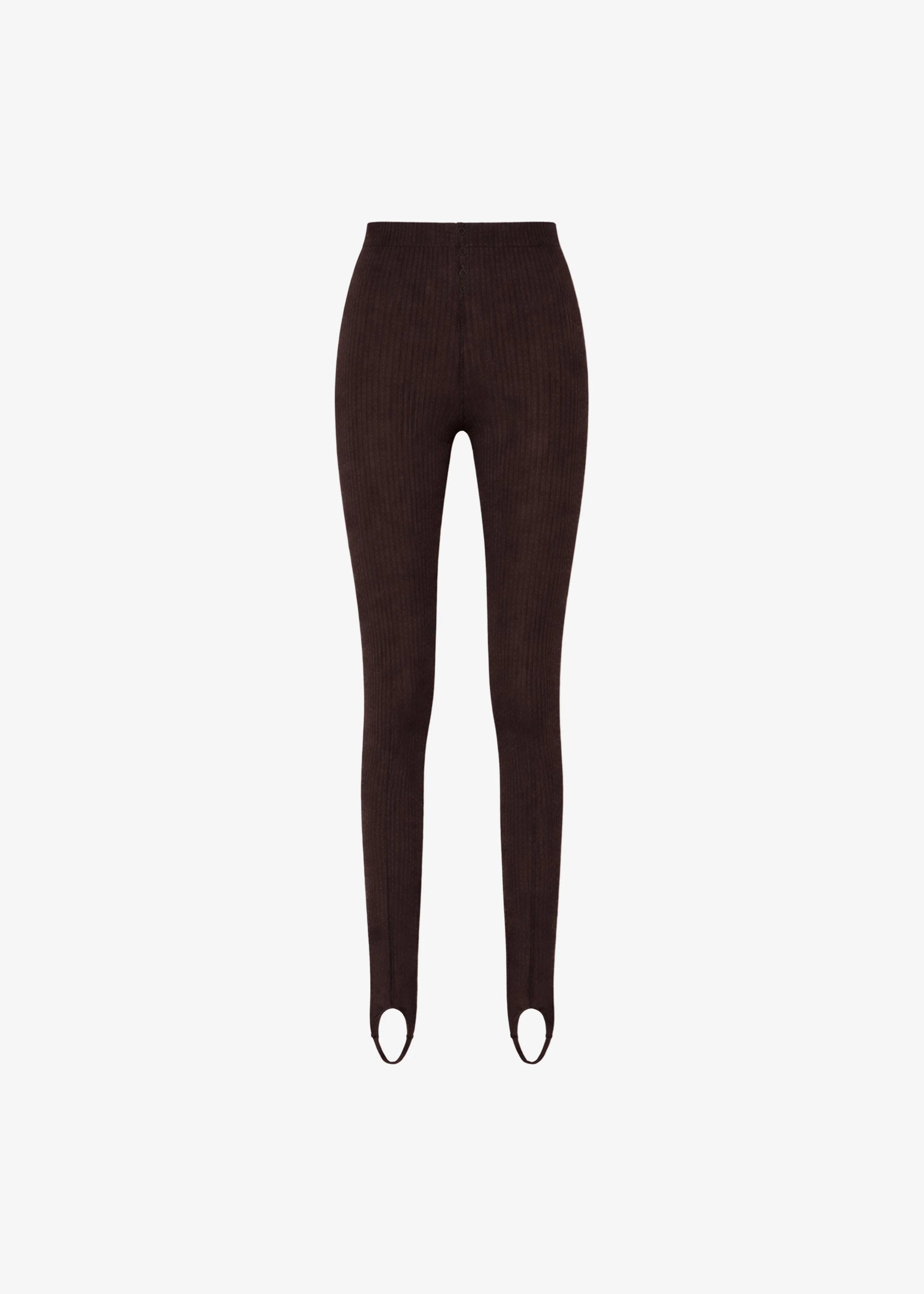 Piuma Knit Stirrup Leggings - Brown - 1